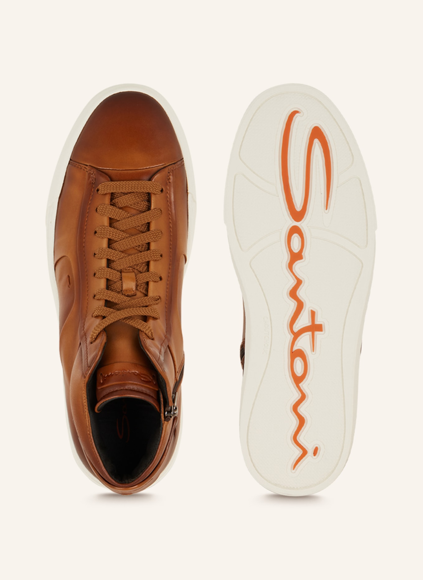 Santoni Hightop-Sneaker, Farbe: COGNAC (Bild 6)