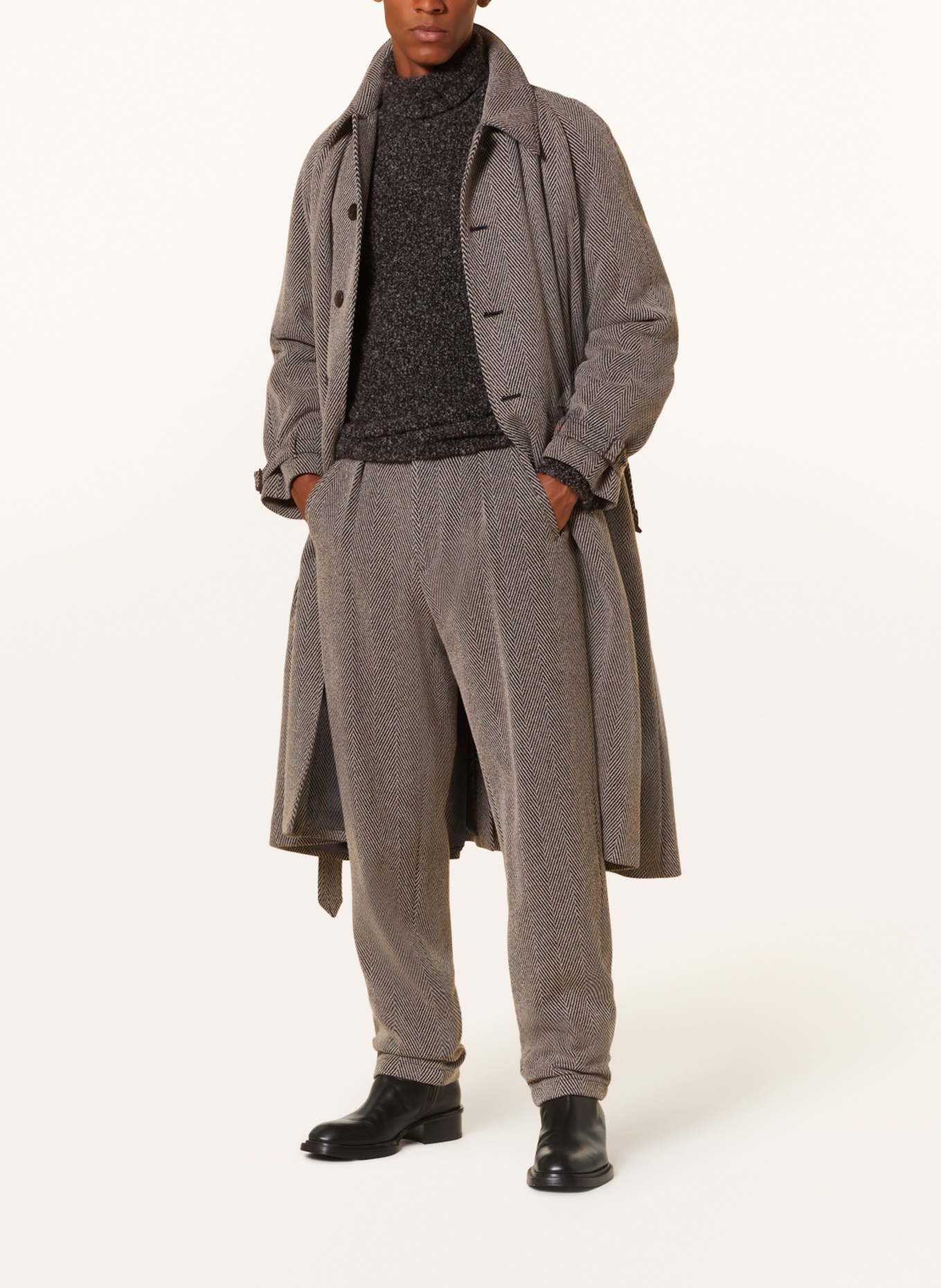 GIORGIO ARMANI Trousers slim fit, Color: DARK GRAY/ BEIGE (Image 2)