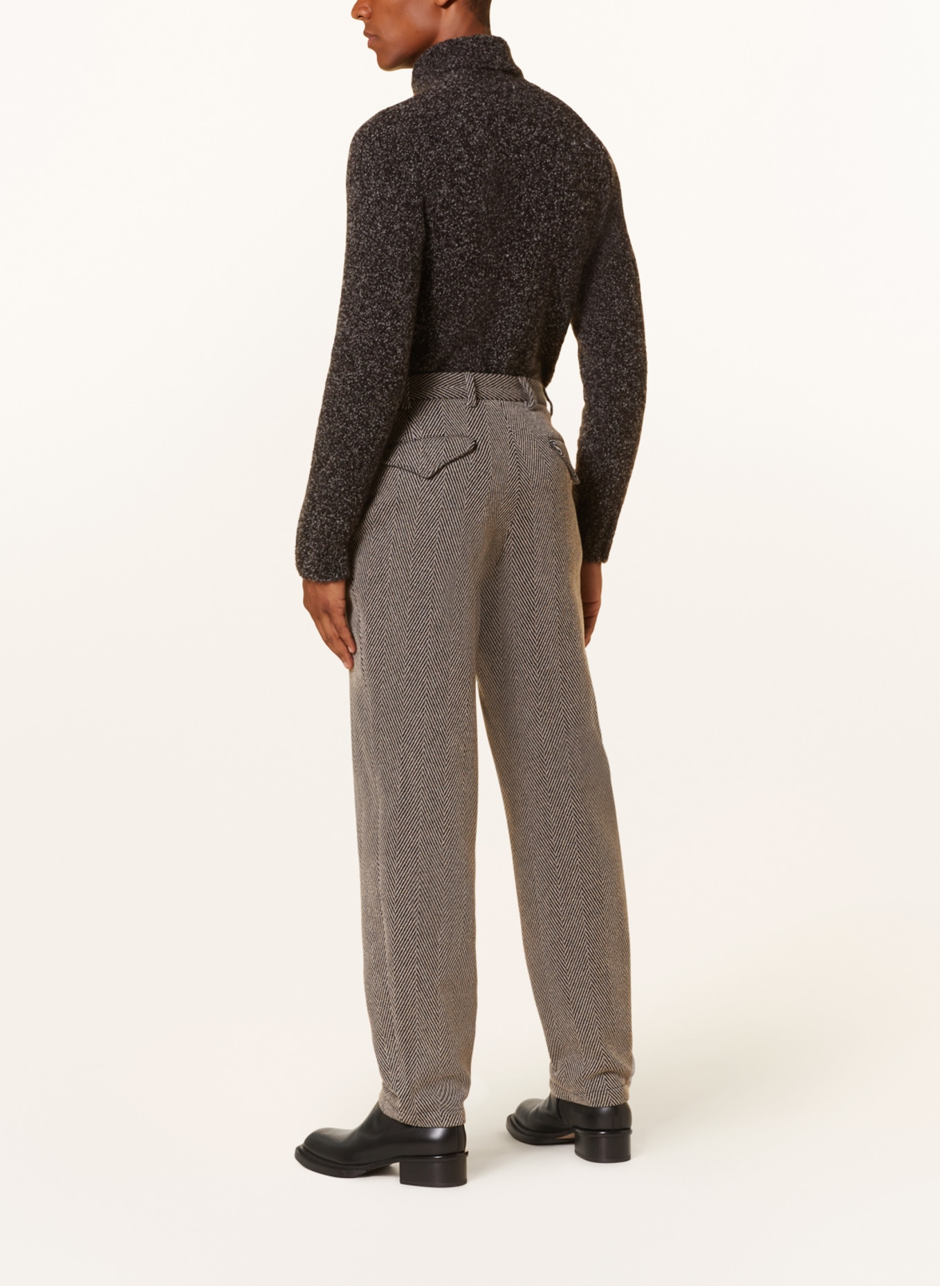 GIORGIO ARMANI Trousers slim fit, Color: DARK GRAY/ BEIGE (Image 3)
