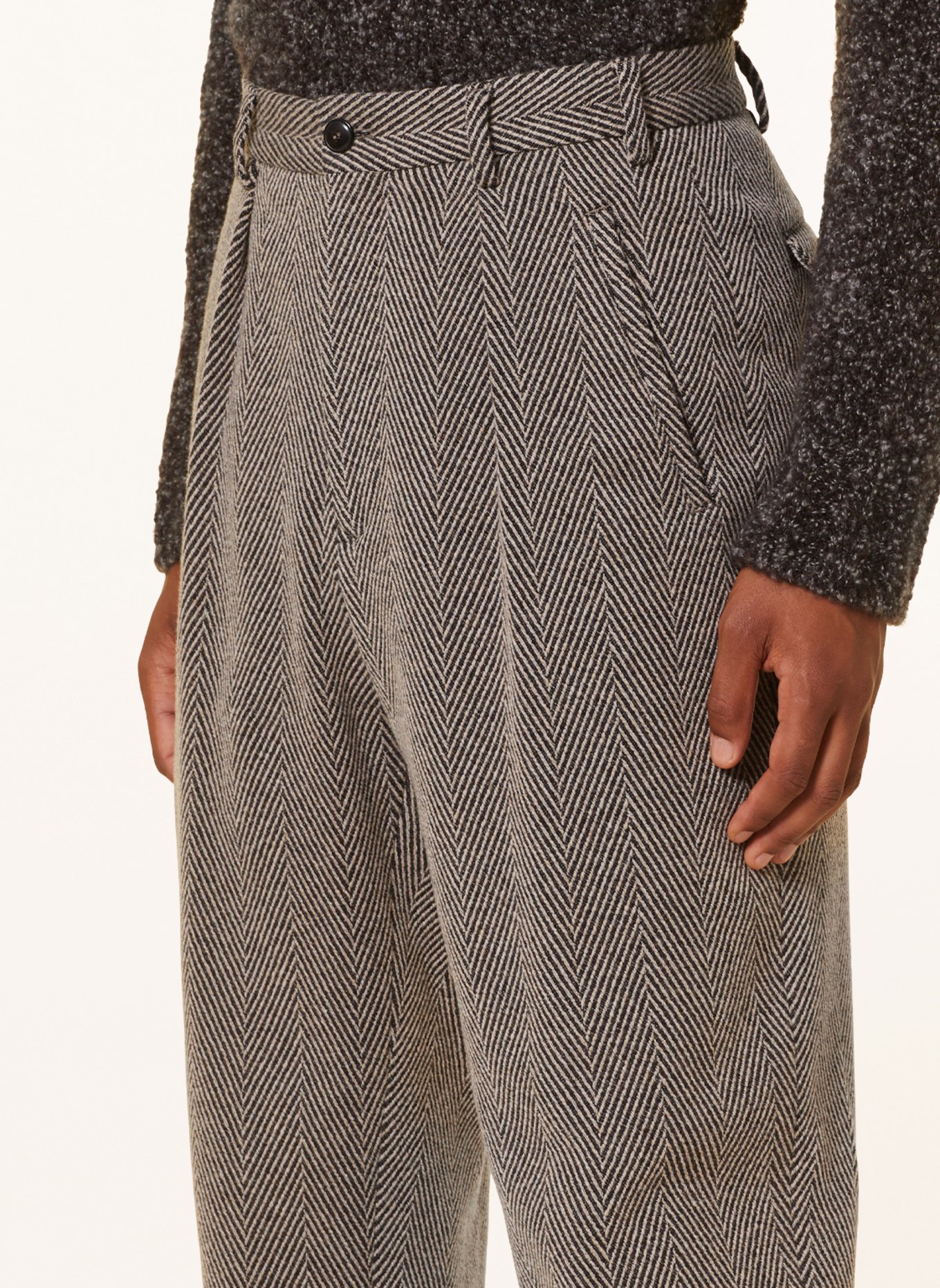 GIORGIO ARMANI Trousers slim fit, Color: DARK GRAY/ BEIGE (Image 5)