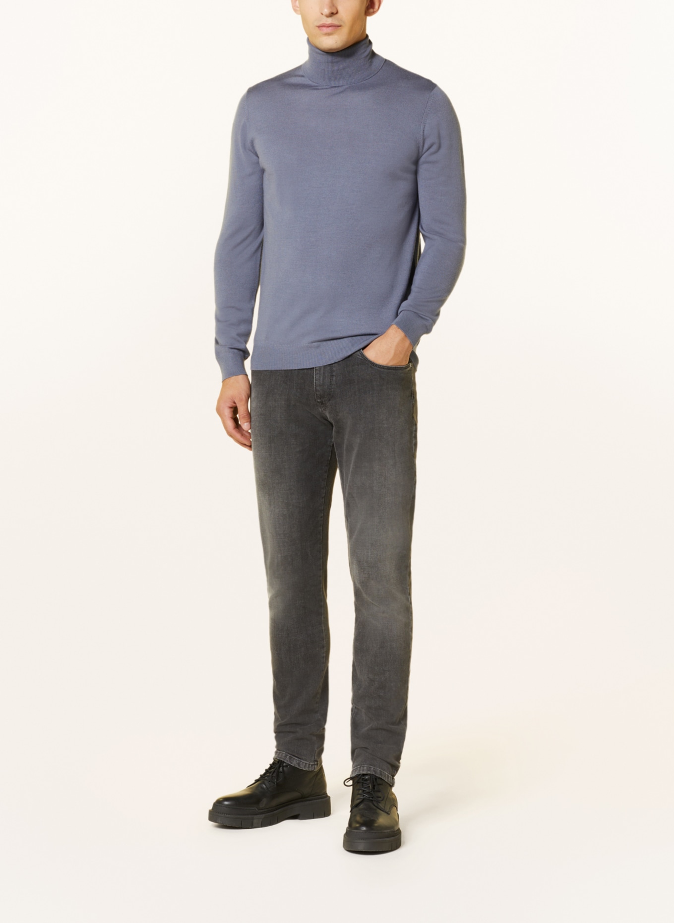 PAUL Turtleneck sweater in merino wool, Color: GRAY (Image 2)