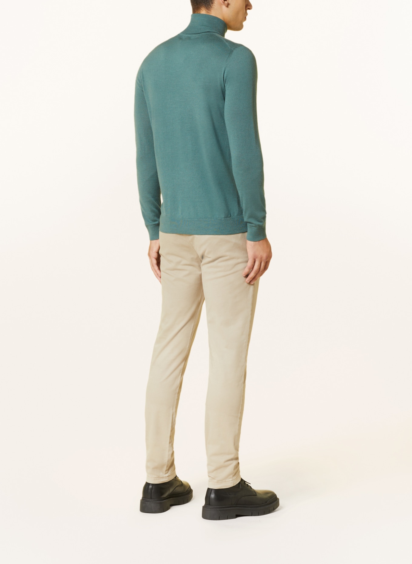 PAUL Turtleneck sweater in merino wool, Color: GREEN (Image 3)