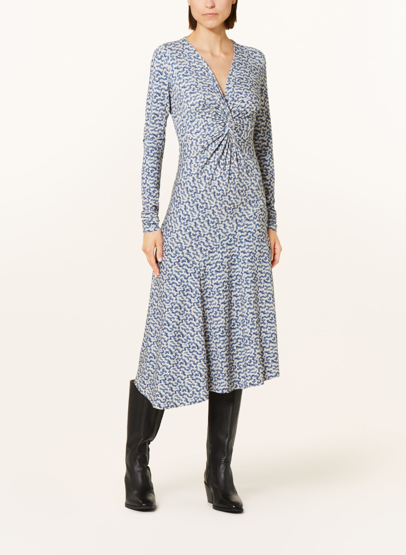 MARANT ÉTOILE Jersey dress LANIA, Color: ECRU/ BLUE/ DARK BLUE (Image 2)