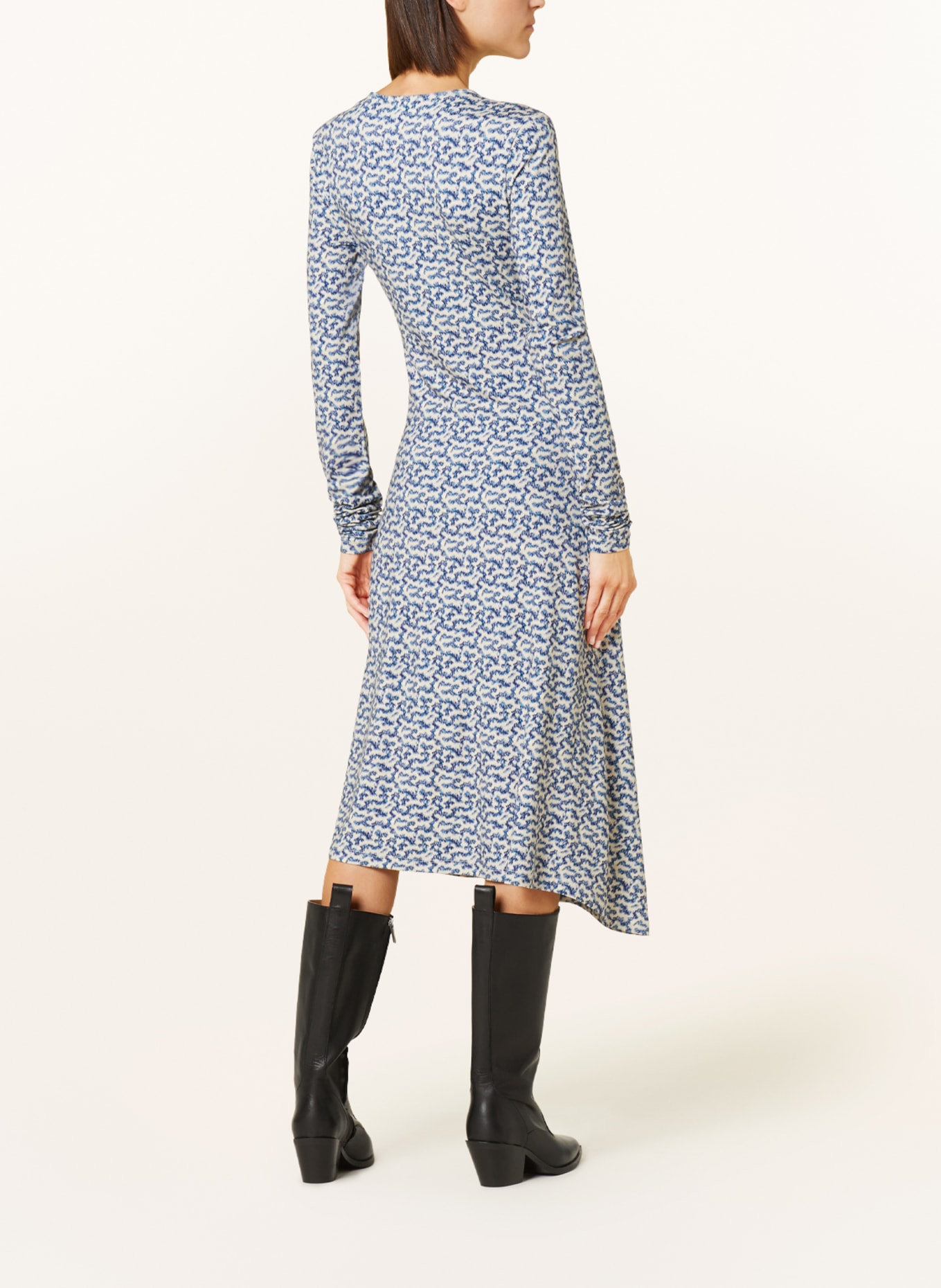 MARANT ÉTOILE Jersey dress LANIA, Color: ECRU/ BLUE/ DARK BLUE (Image 3)