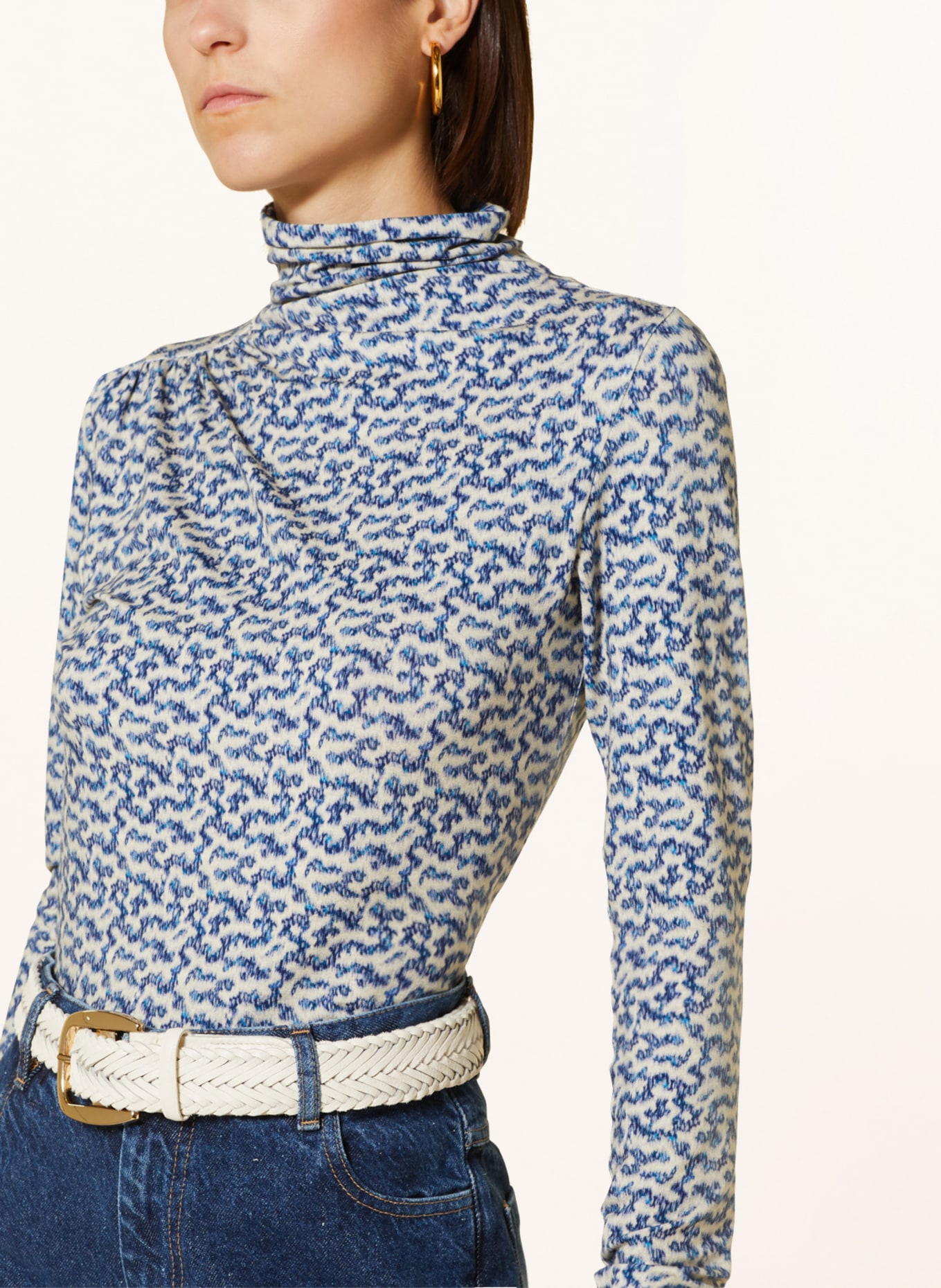 MARANT ÉTOILE Long sleeve shirt, Color: BLUE/ CREAM (Image 4)