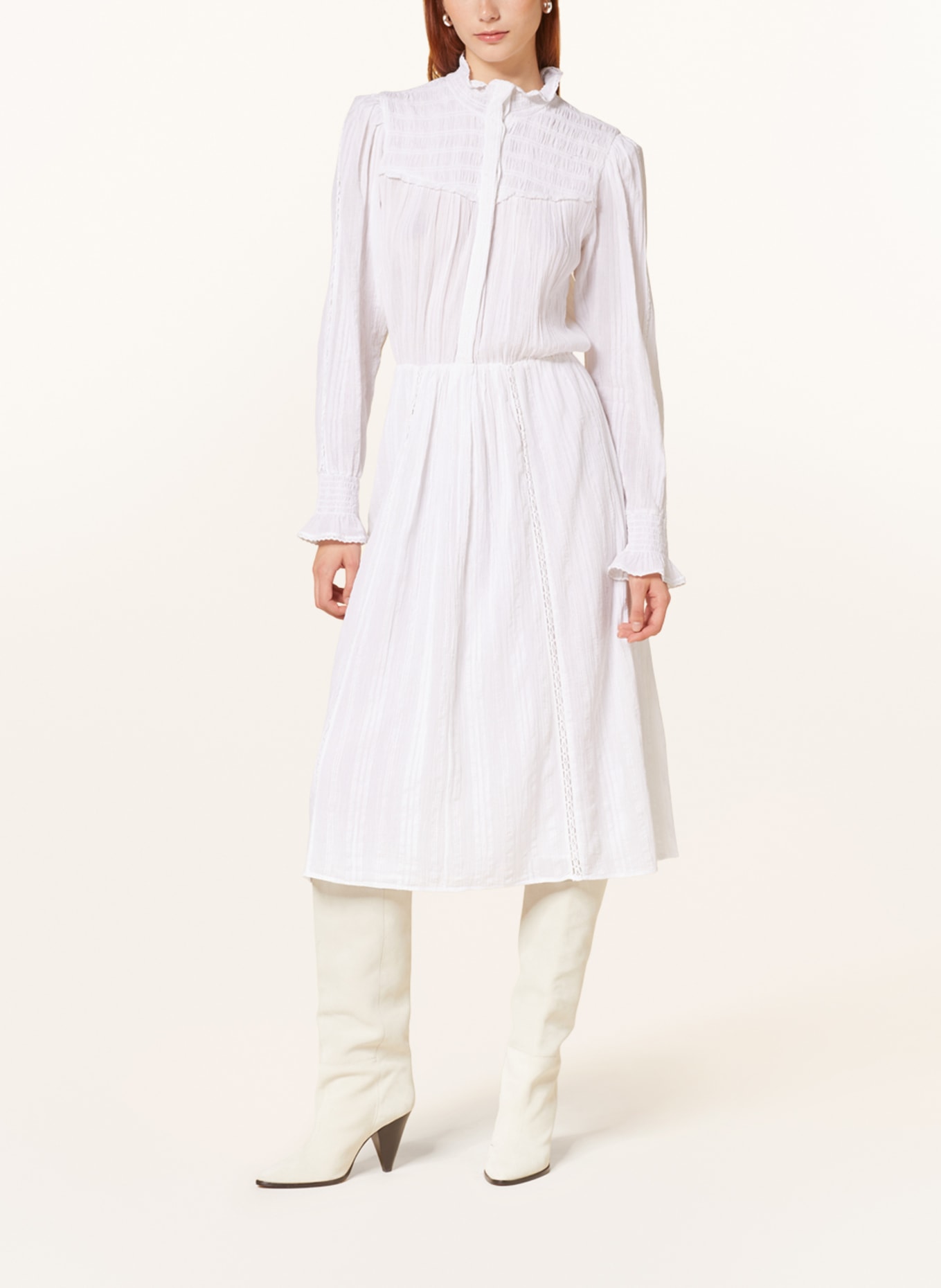 MARANT ÉTOILE Dress IMANY with ruffles, Color: WHITE (Image 2)