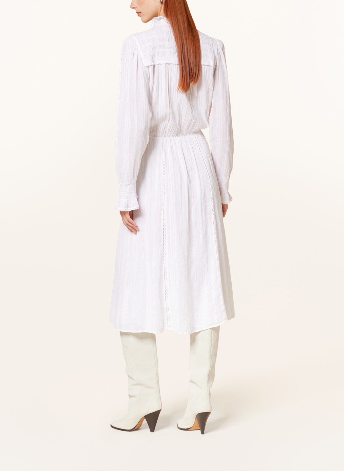 MARANT ÉTOILE Dress IMANY with ruffles, Color: WHITE (Image 3)