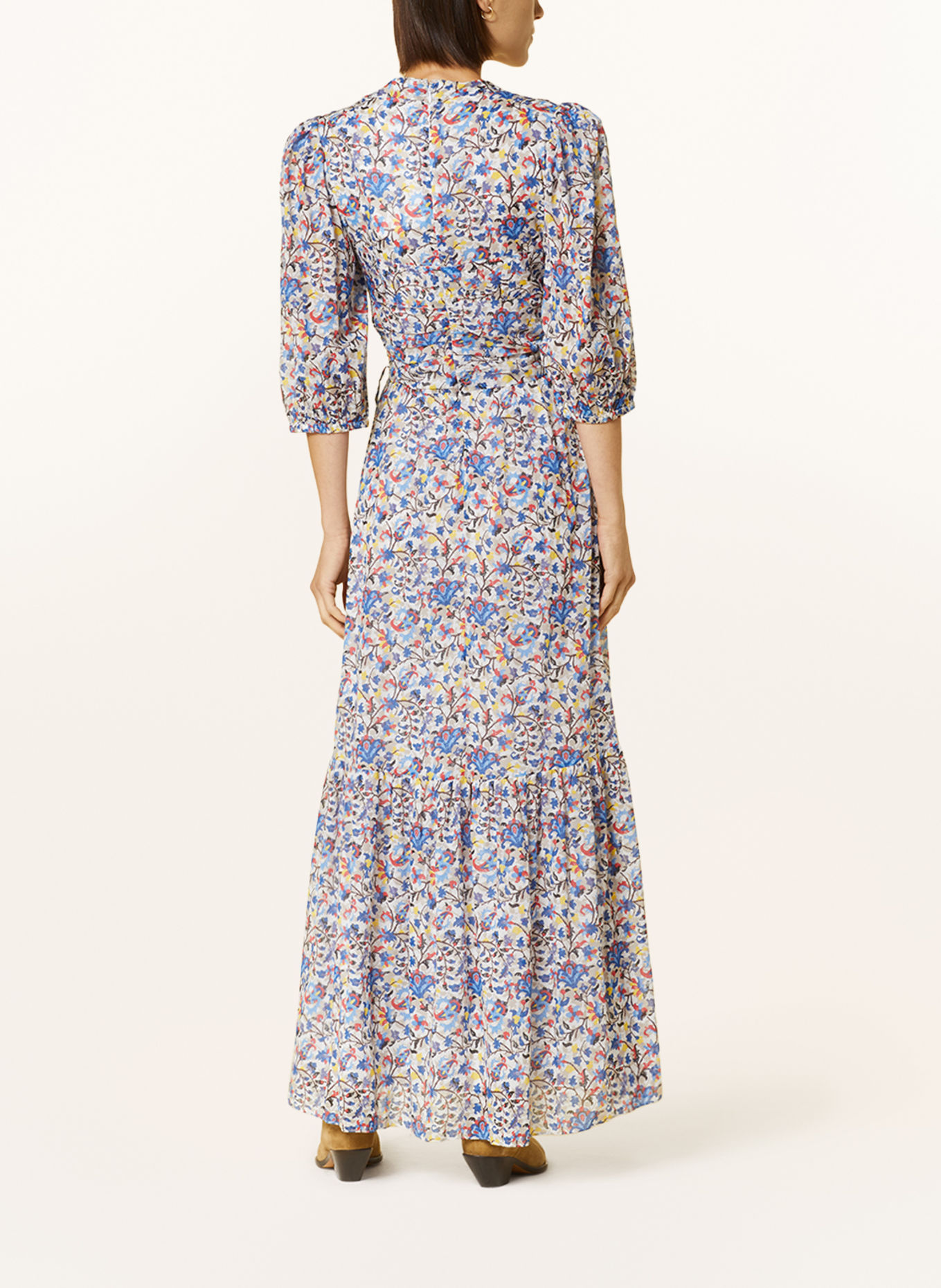 MARANT ÉTOILE Dress LEONIZA, Color: BLUE/ WHITE/ YELLOW (Image 3)