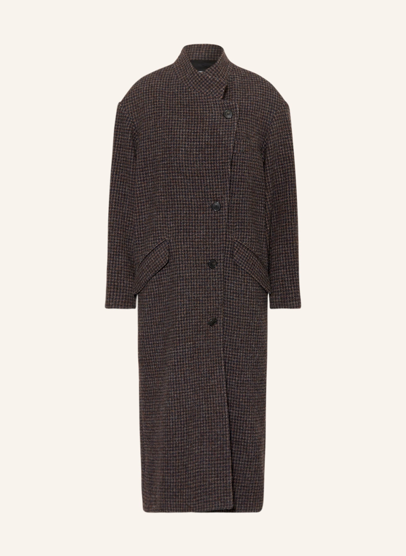 MARANT ÉTOILE Wool coat SABINE, Color: BROWN/ DARK BLUE/ LIGHT BROWN (Image 1)