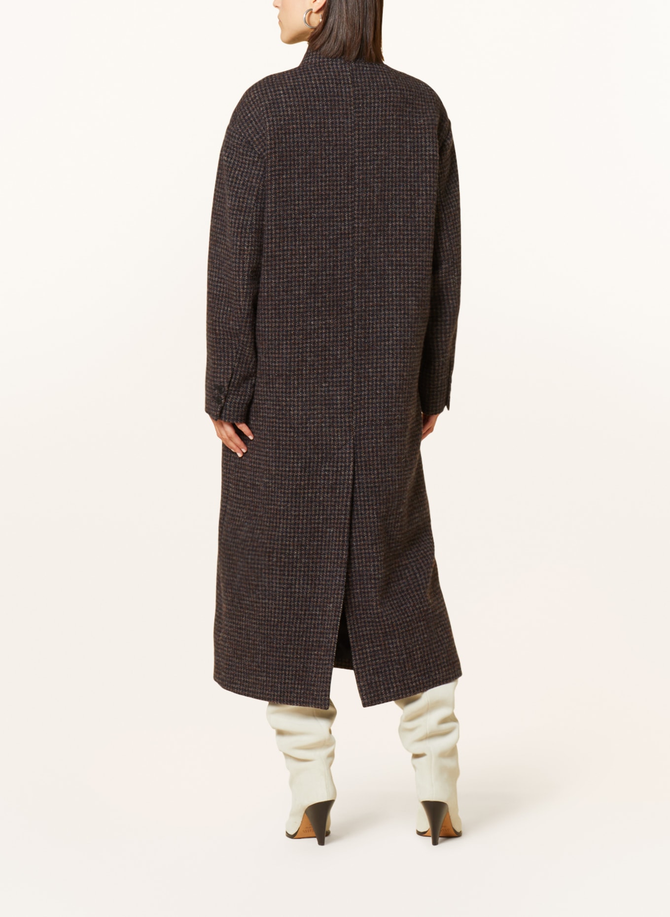 MARANT ÉTOILE Wool coat SABINE, Color: BROWN/ DARK BLUE/ LIGHT BROWN (Image 3)