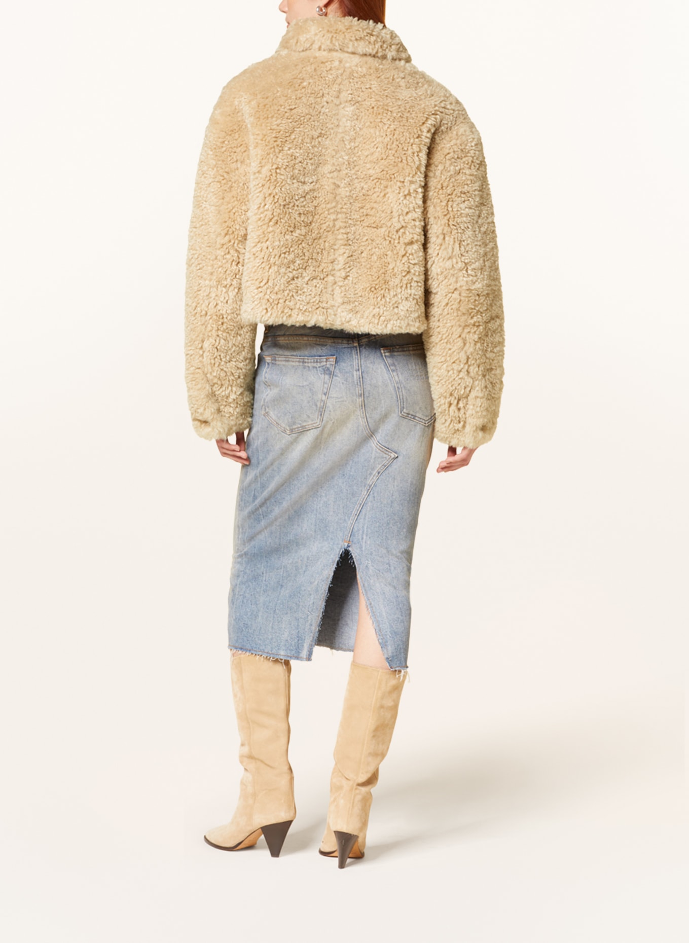 MARANT TOILE Teddy jacket FAZIA in ecru