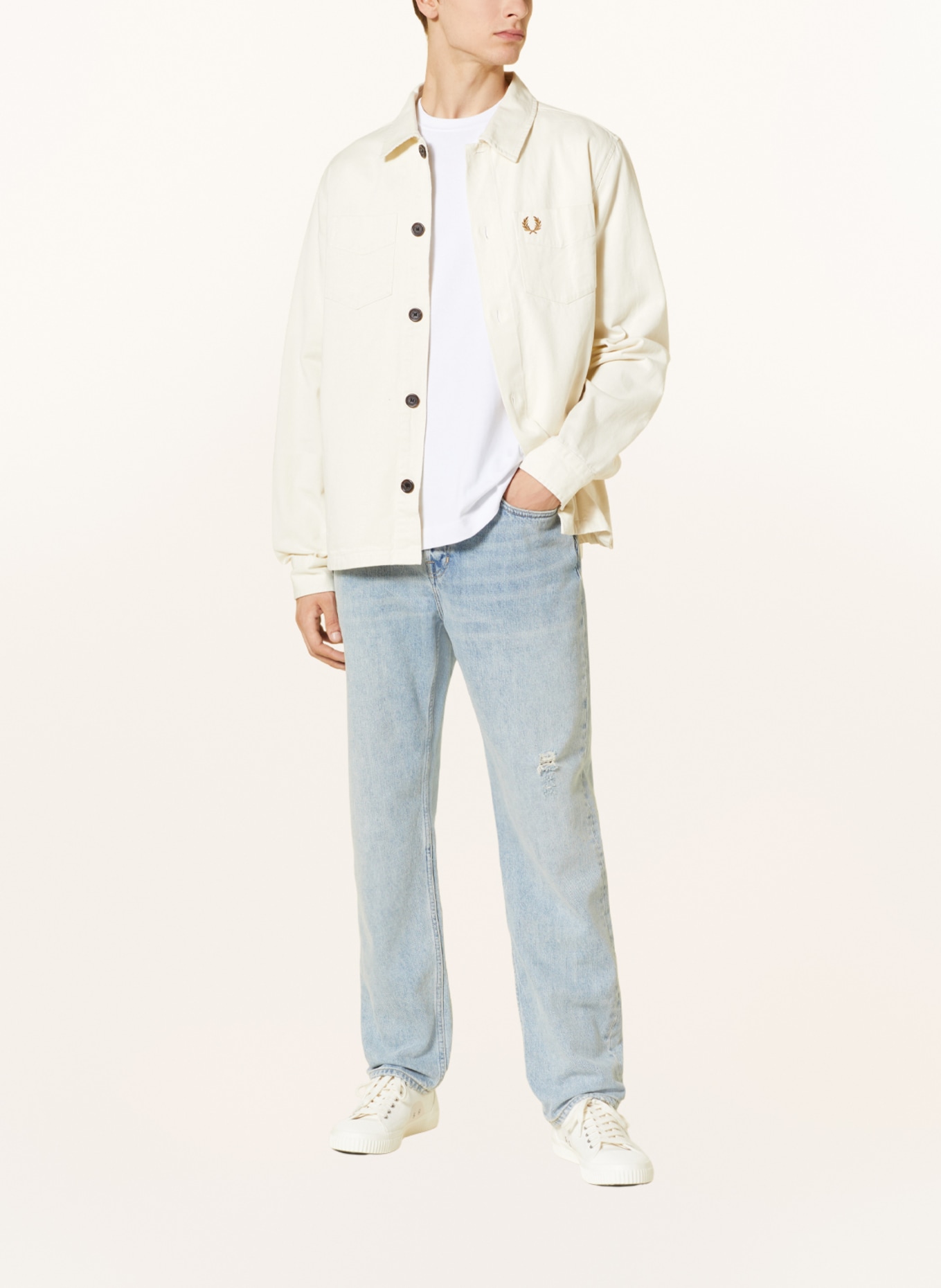 FRED PERRY Overshirt, Color: ECRU (Image 2)