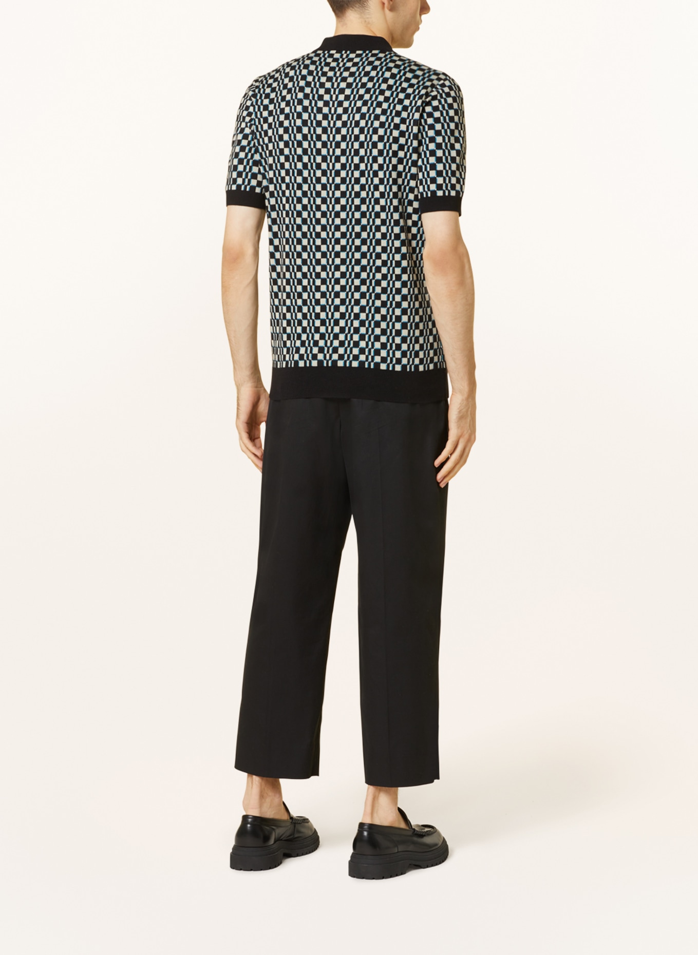 FRED PERRY Knitted polo shirt, Color: BLACK/ ECRU (Image 3)