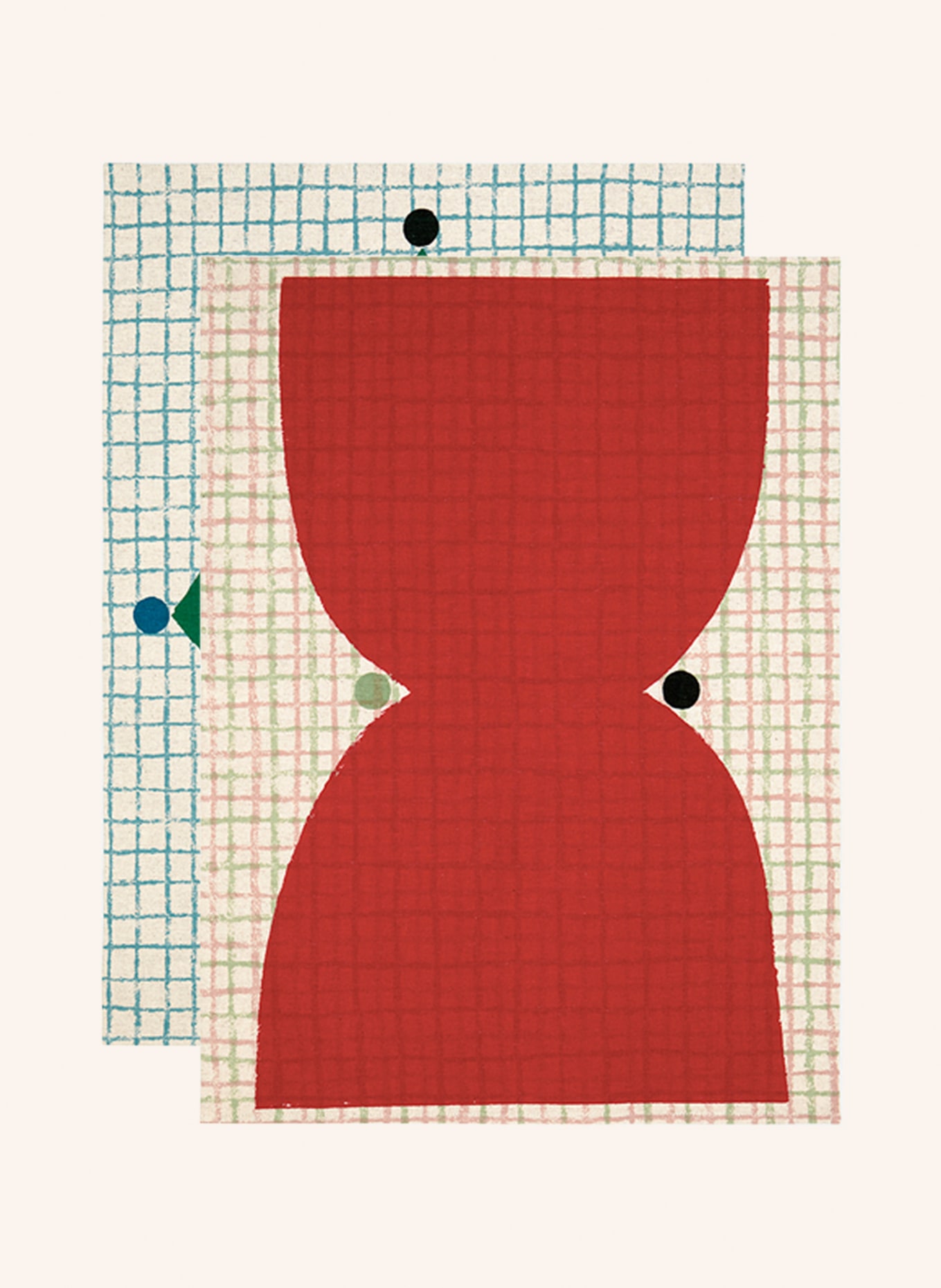 marimekko Dish towel KALENDI, Color: RED/ CREAM/ TEAL (Image 1)