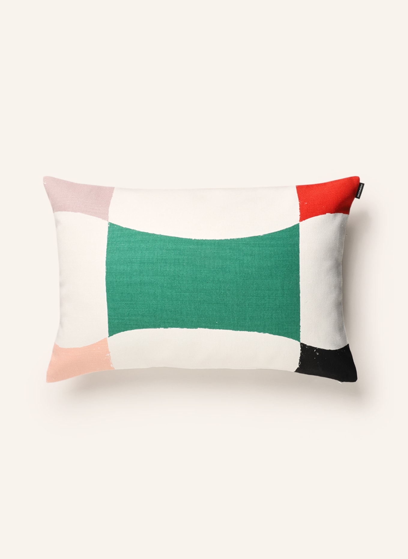 marimekko Decorative cushion cover ALMENA with linen, Color: CREAM/ GREEN/ LIGHT ORANGE (Image 1)