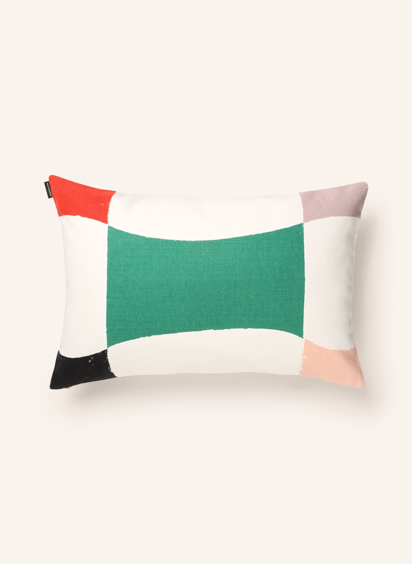 marimekko Decorative cushion cover ALMENA with linen, Color: CREAM/ GREEN/ LIGHT ORANGE (Image 2)