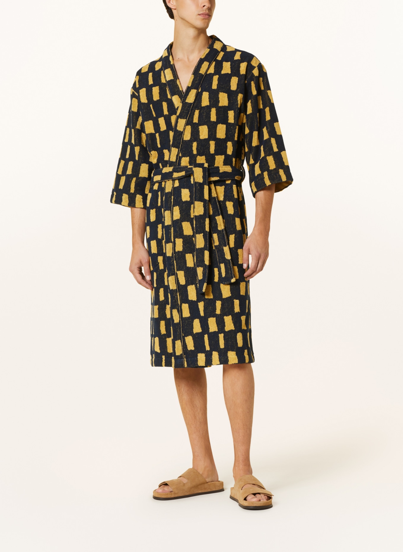 marimekko Unisex bathrobe ISO NOPPA, Color: DARK GREEN/ YELLOW (Image 2)