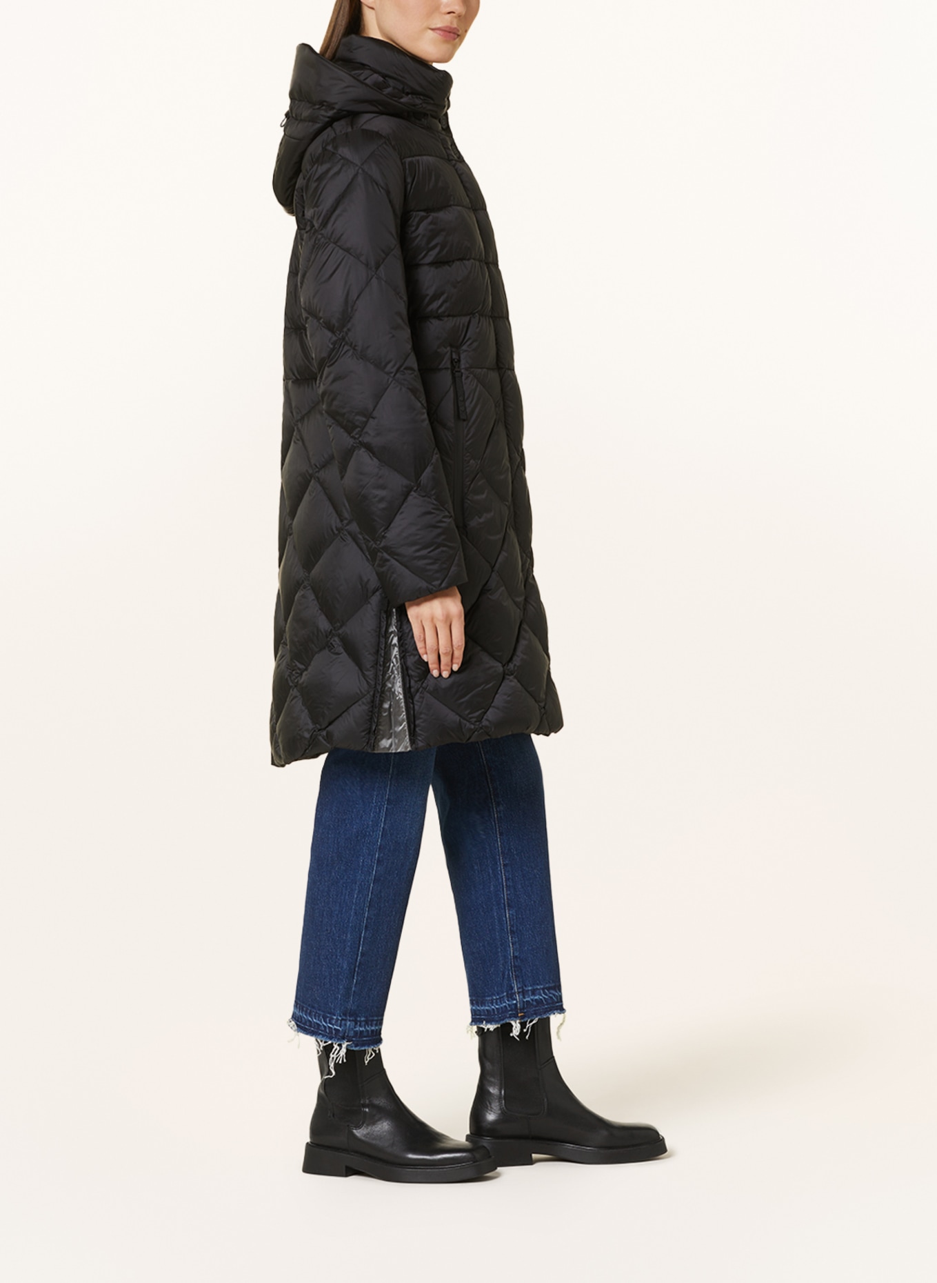 GIL BRET Quilted coat with removable hood, Color: BLACK (Image 4)