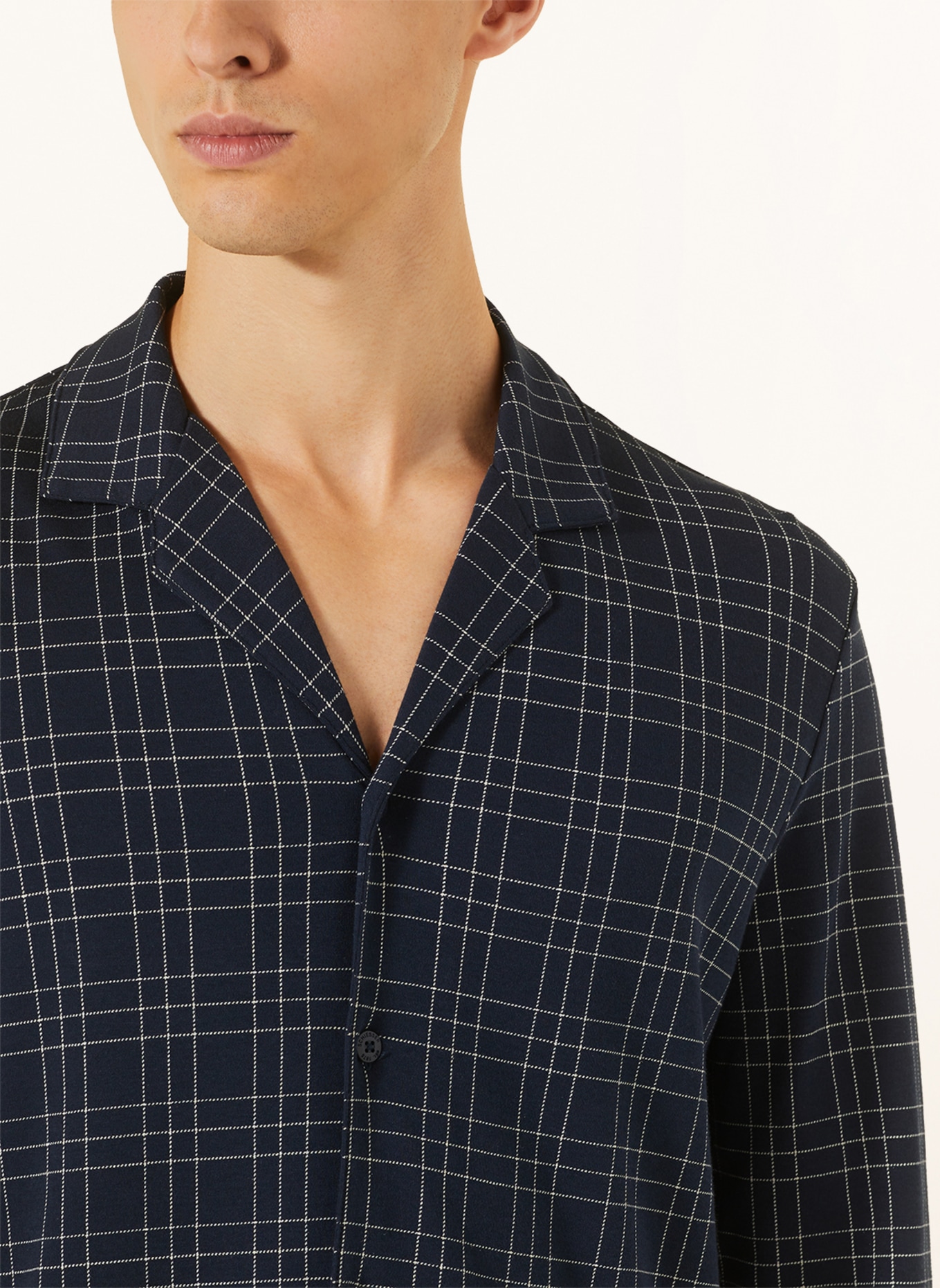 SCHIESSER Schlafanzug FINE INTERLOCK, Farbe: DUNKELBLAU/ BEIGE (Bild 4)