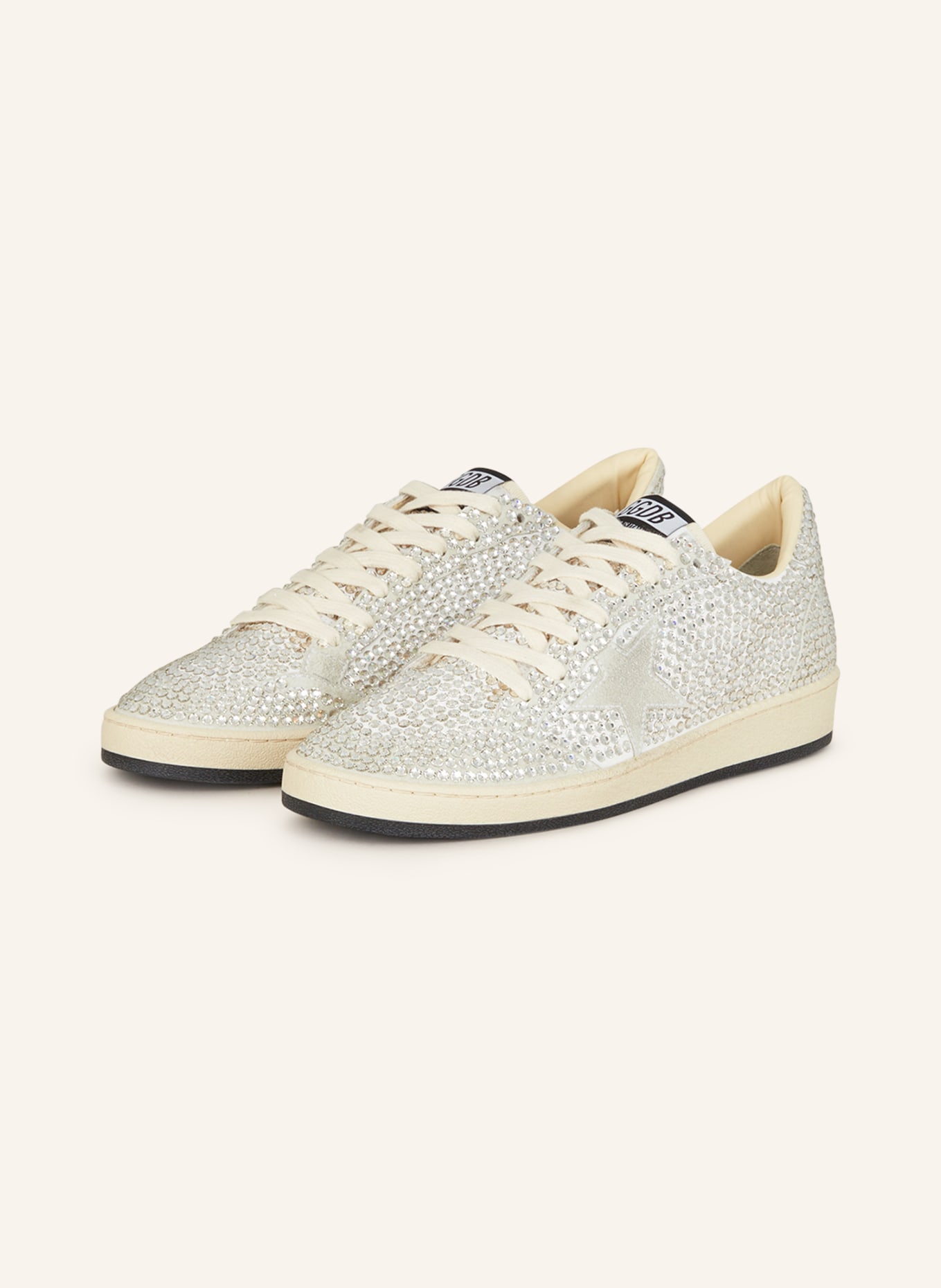 GOLDEN GOOSE Sneakers BALL STAR with decorative gems, Color: LIGHT GRAY (Image 1)