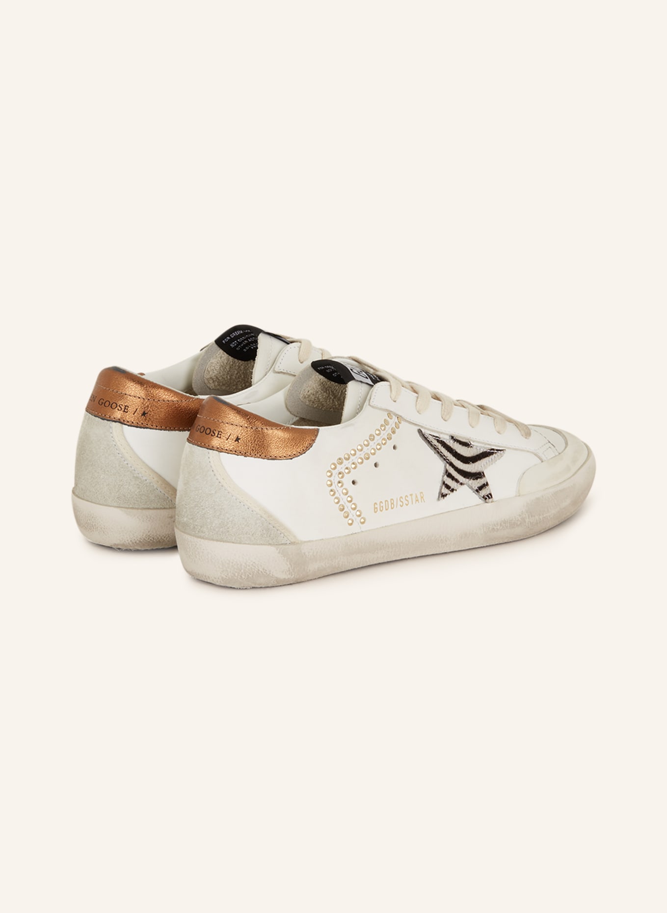 GOLDEN GOOSE Sneakers SUPER-STAR with rivets, Color: WHITE/ ROSE GOLD (Image 2)