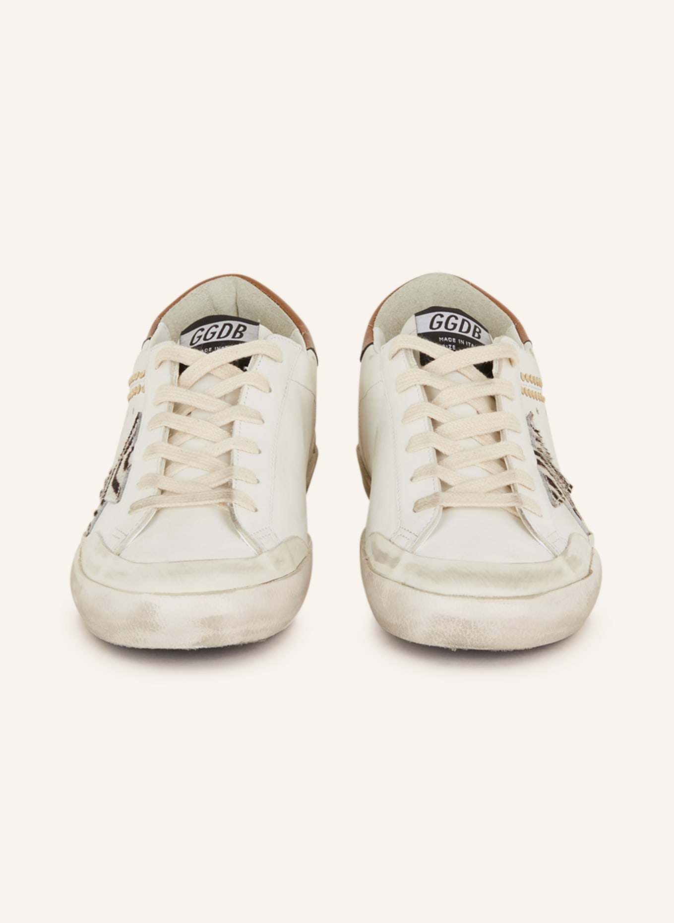 GOLDEN GOOSE Sneakers SUPER-STAR with rivets, Color: WHITE/ ROSE GOLD (Image 3)