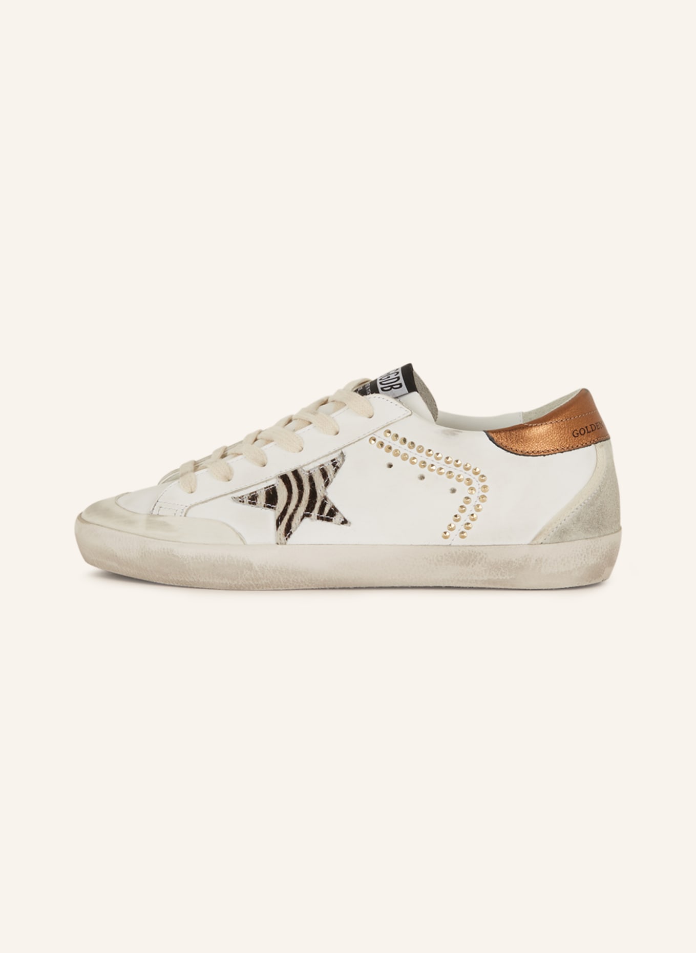 GOLDEN GOOSE Sneakers SUPER-STAR with rivets, Color: WHITE/ ROSE GOLD (Image 4)