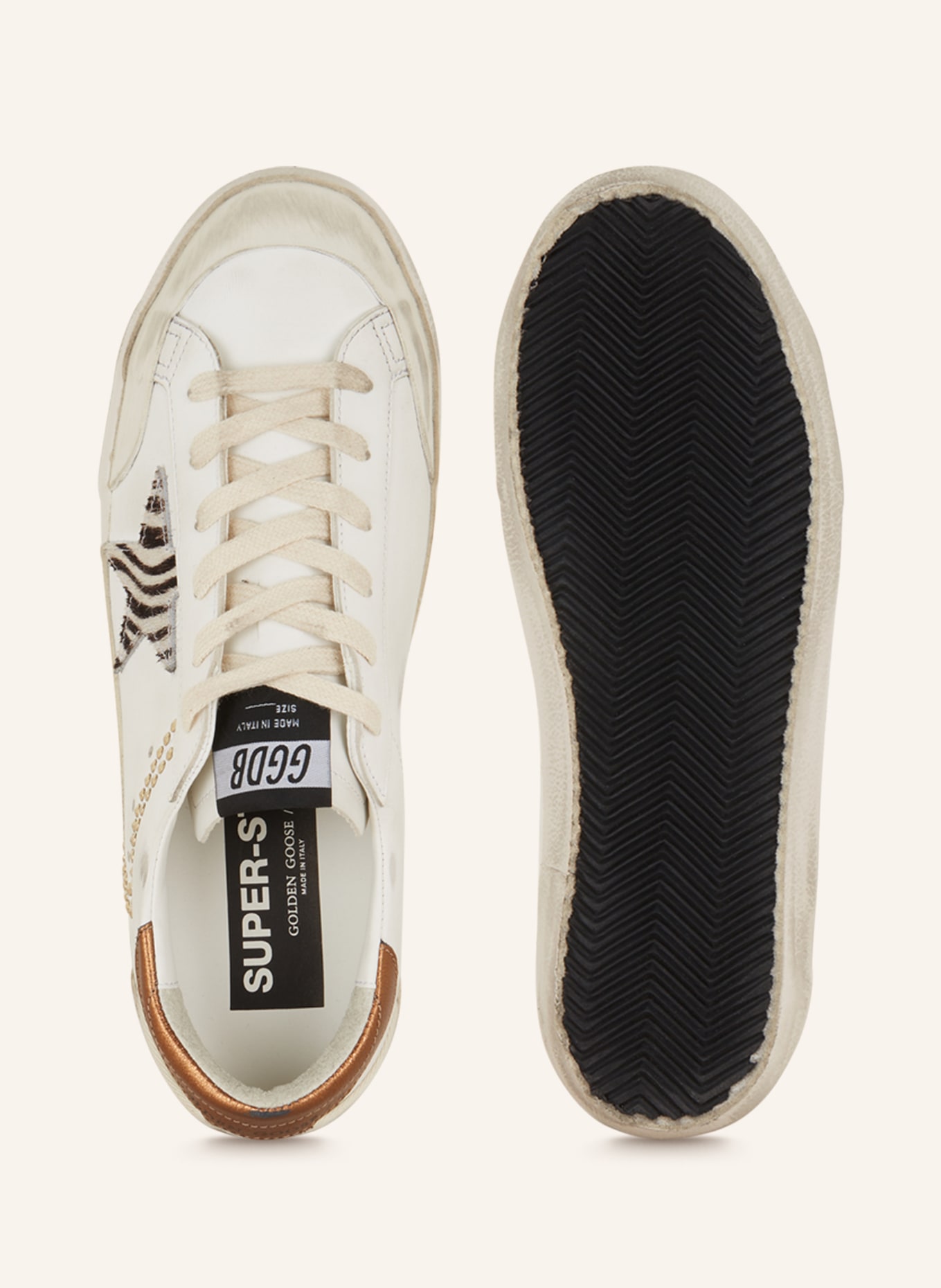 GOLDEN GOOSE Sneakers SUPER-STAR with rivets, Color: WHITE/ ROSE GOLD (Image 5)