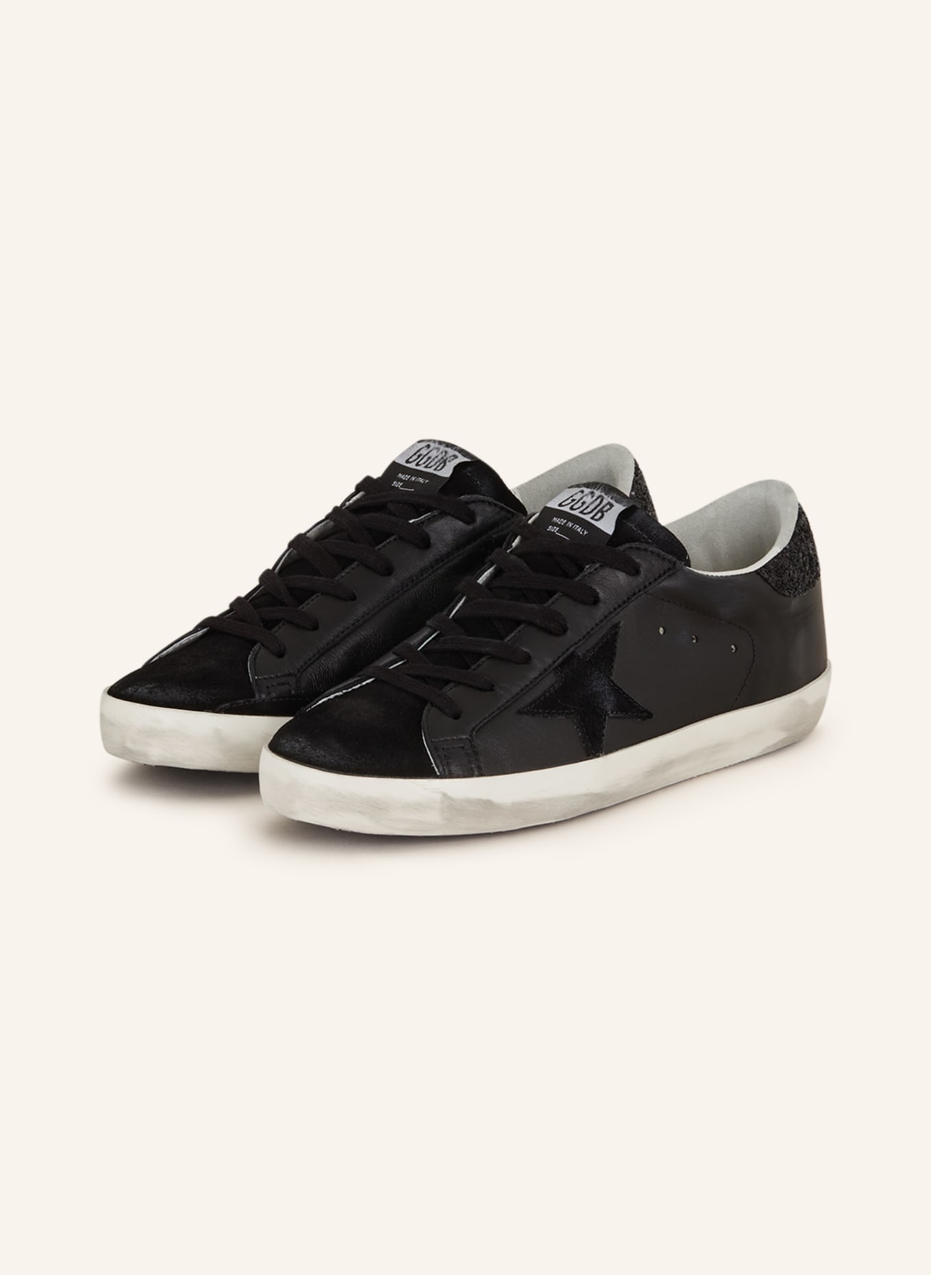 GOLDEN GOOSE Sneakers SUPER-STAR with sequins, Color: BLACK (Image 1)