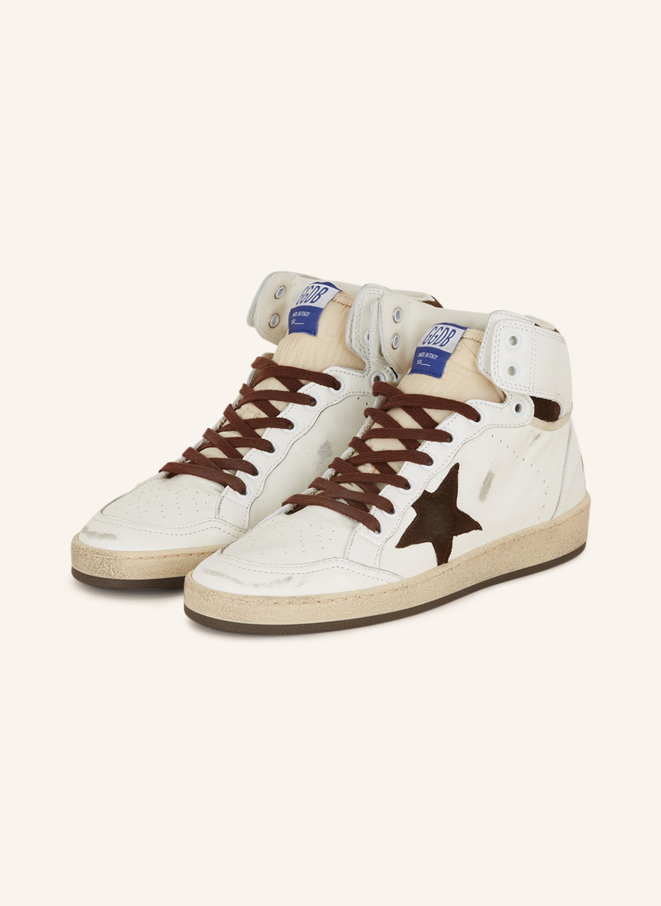 GOLDEN GOOSE Vysoké sneakersy SKY STAR, Barva: BÍLÁ/ TMAVĚ HNĚDÁ (Obrázek 1)