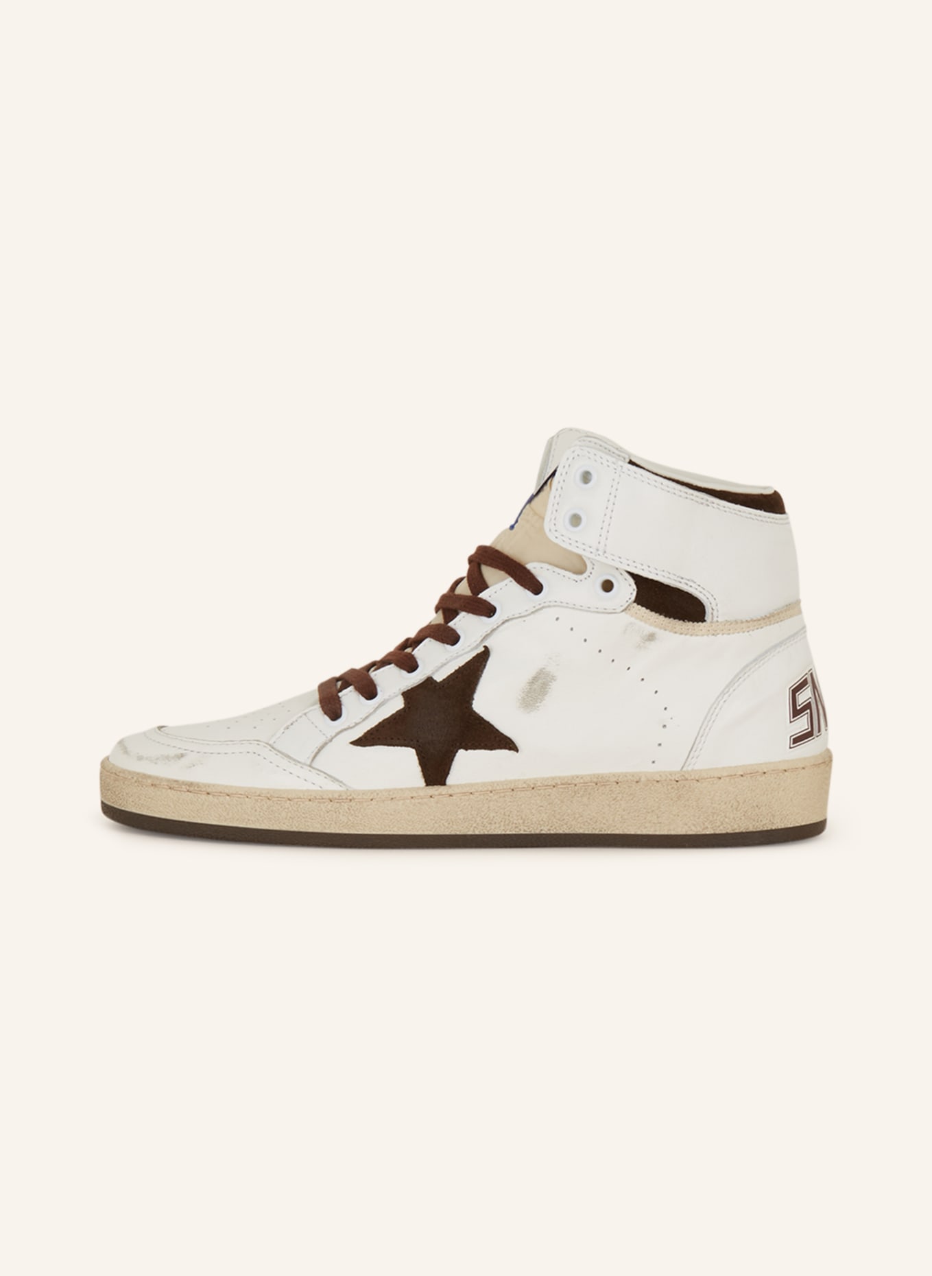 GOLDEN GOOSE High-top sneakers SKY STAR, Color: WHITE/ DARK BROWN (Image 4)