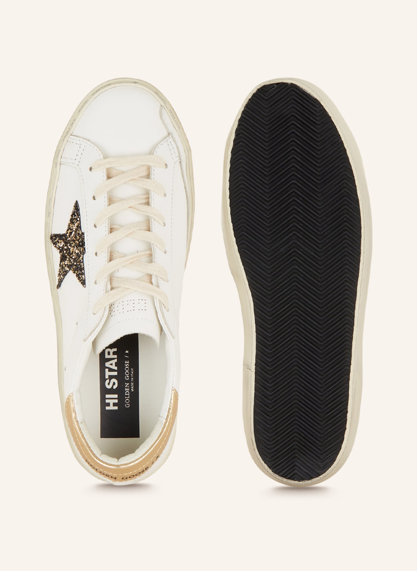 GOLDEN GOOSE Sneakers HI STAR with sequins, Color: WHITE (Image 5)