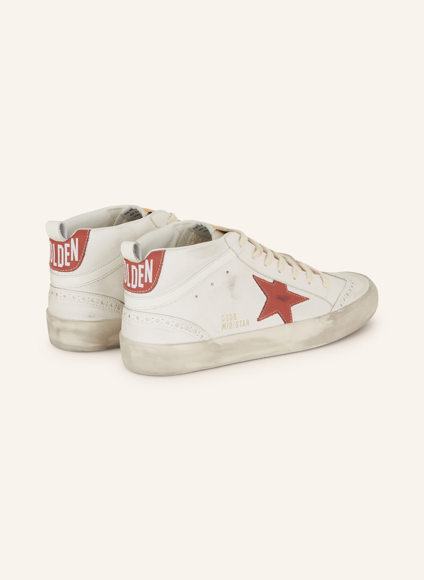 GOLDEN GOOSE High-top sneakers MID STAR, Color: WHITE/ RED (Image 2)