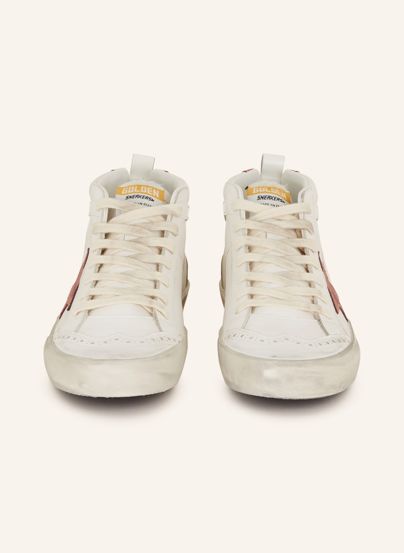 GOLDEN GOOSE High-top sneakers MID STAR, Color: WHITE/ RED (Image 3)