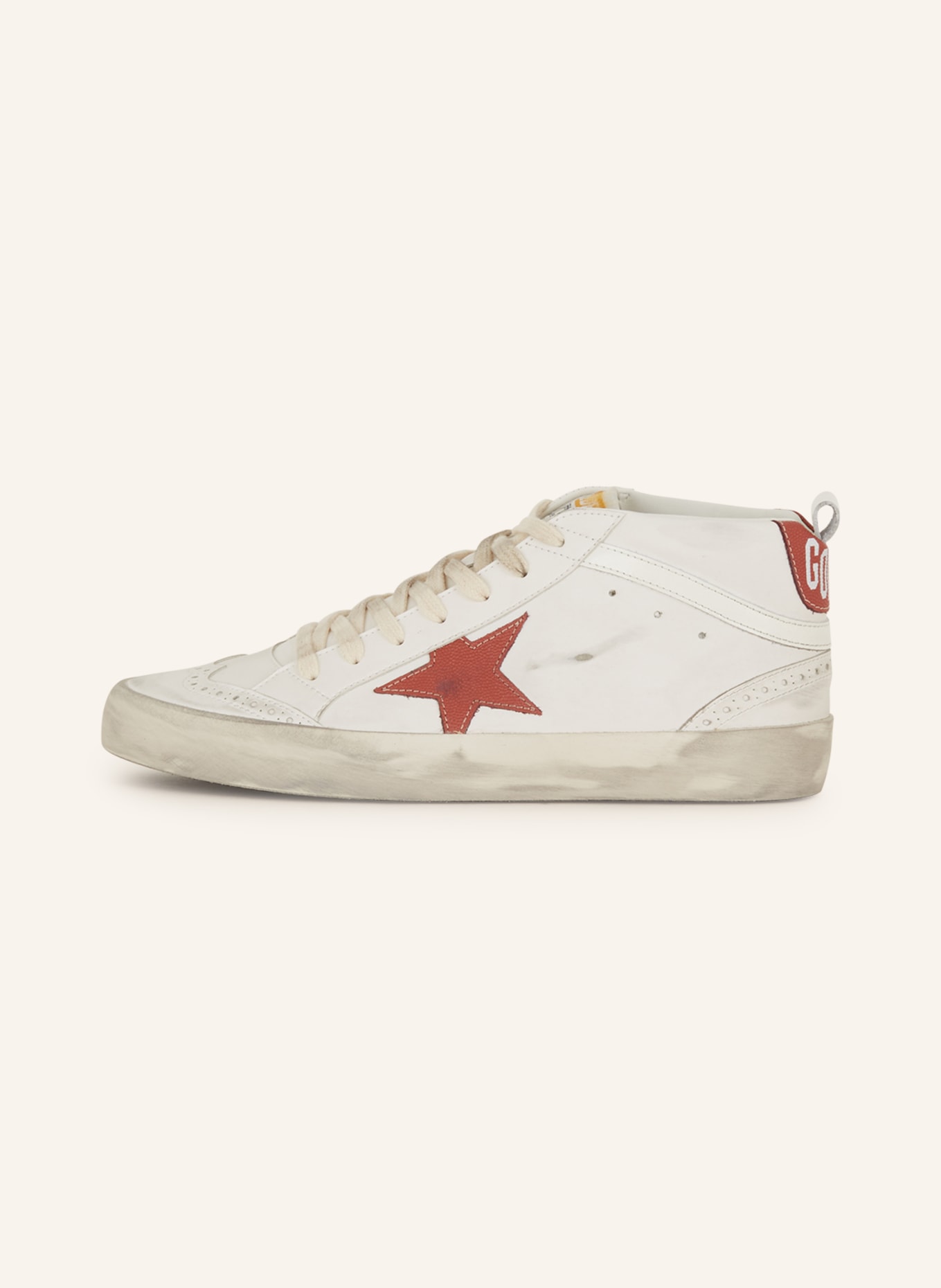 GOLDEN GOOSE High-top sneakers MID STAR, Color: WHITE/ RED (Image 4)