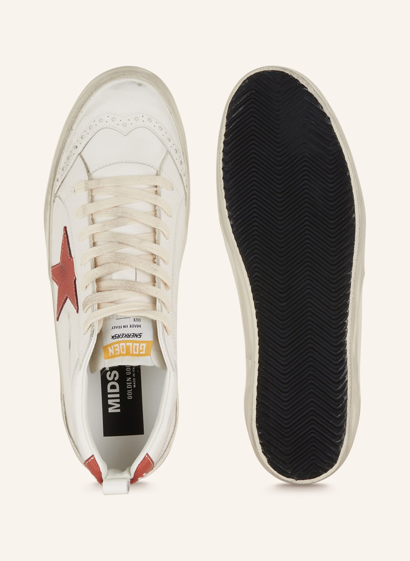 GOLDEN GOOSE High-top sneakers MID STAR, Color: WHITE/ RED (Image 5)