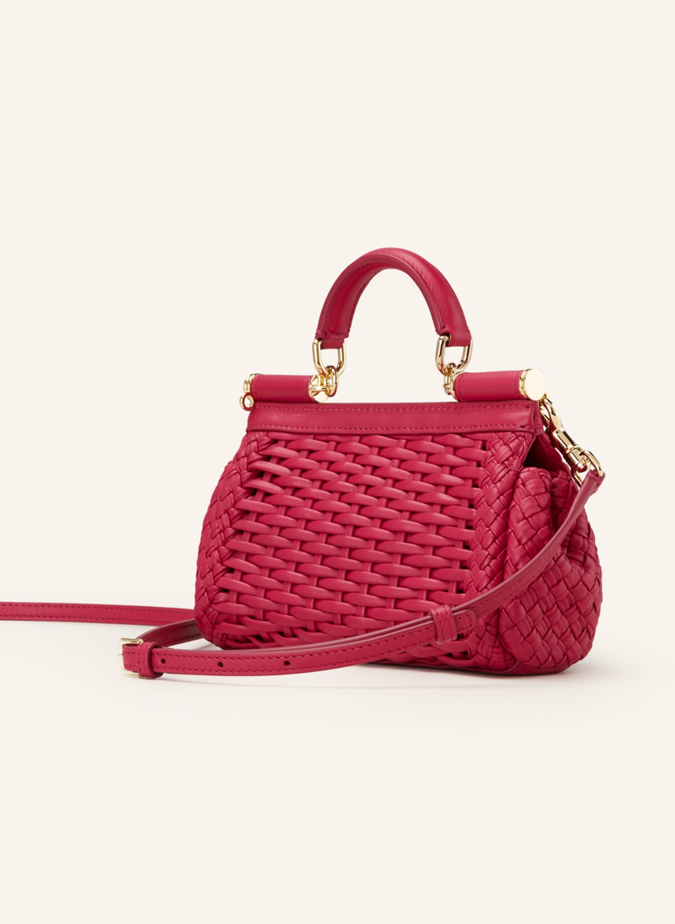 Dolce & Gabbana Fuchsia Leather Small Miss Sicily Top Handle Bag