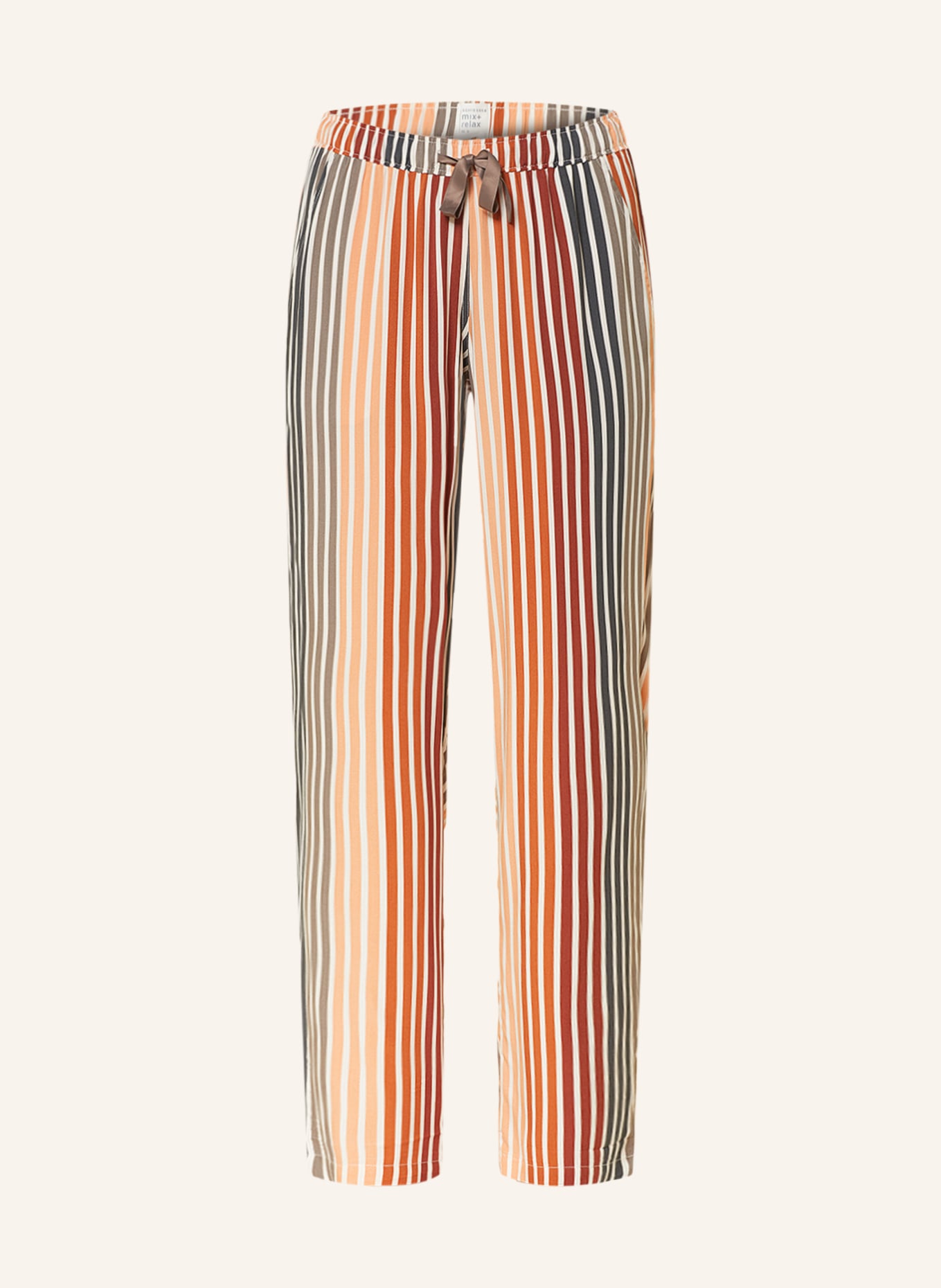 SCHIESSER Pajama pants MIX+RELAX, Color: LIGHT ORANGE/ GRAY/ DARK GRAY (Image 1)