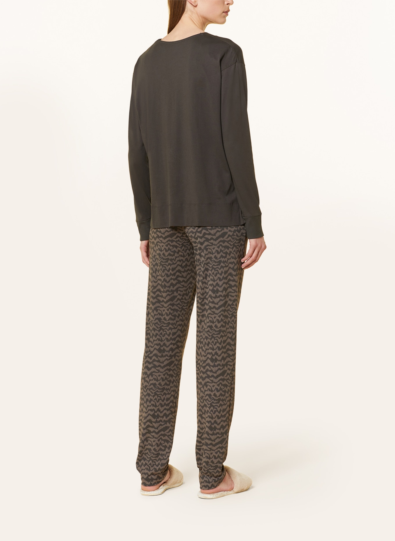 SCHIESSER Schlafanzug MODERN NIGHTWEAR, Farbe: TAUPE/ DUNKELBRAUN (Bild 3)