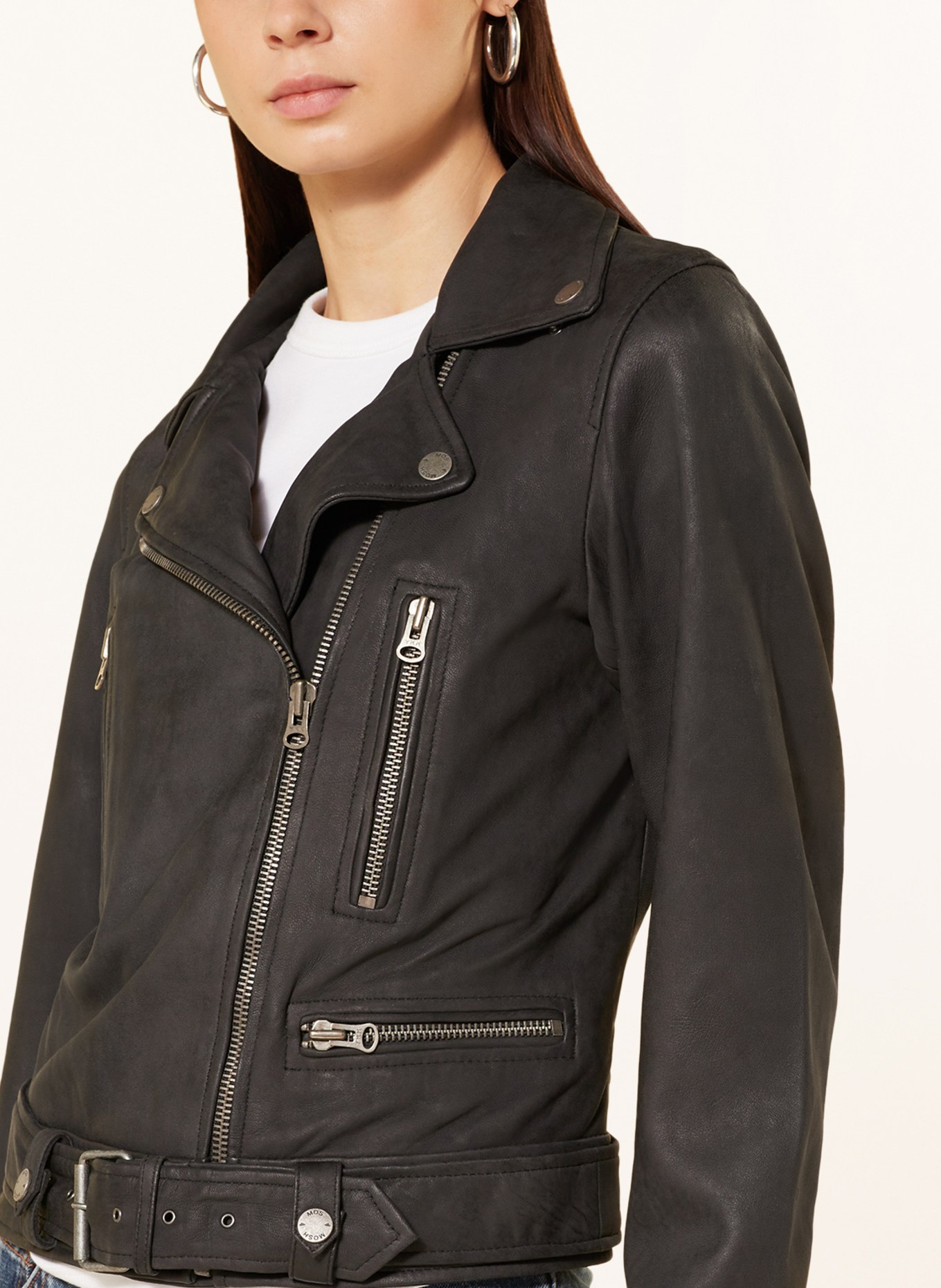 MOS MOSH Leather jacket MMALMINA, Color: BLACK (Image 4)