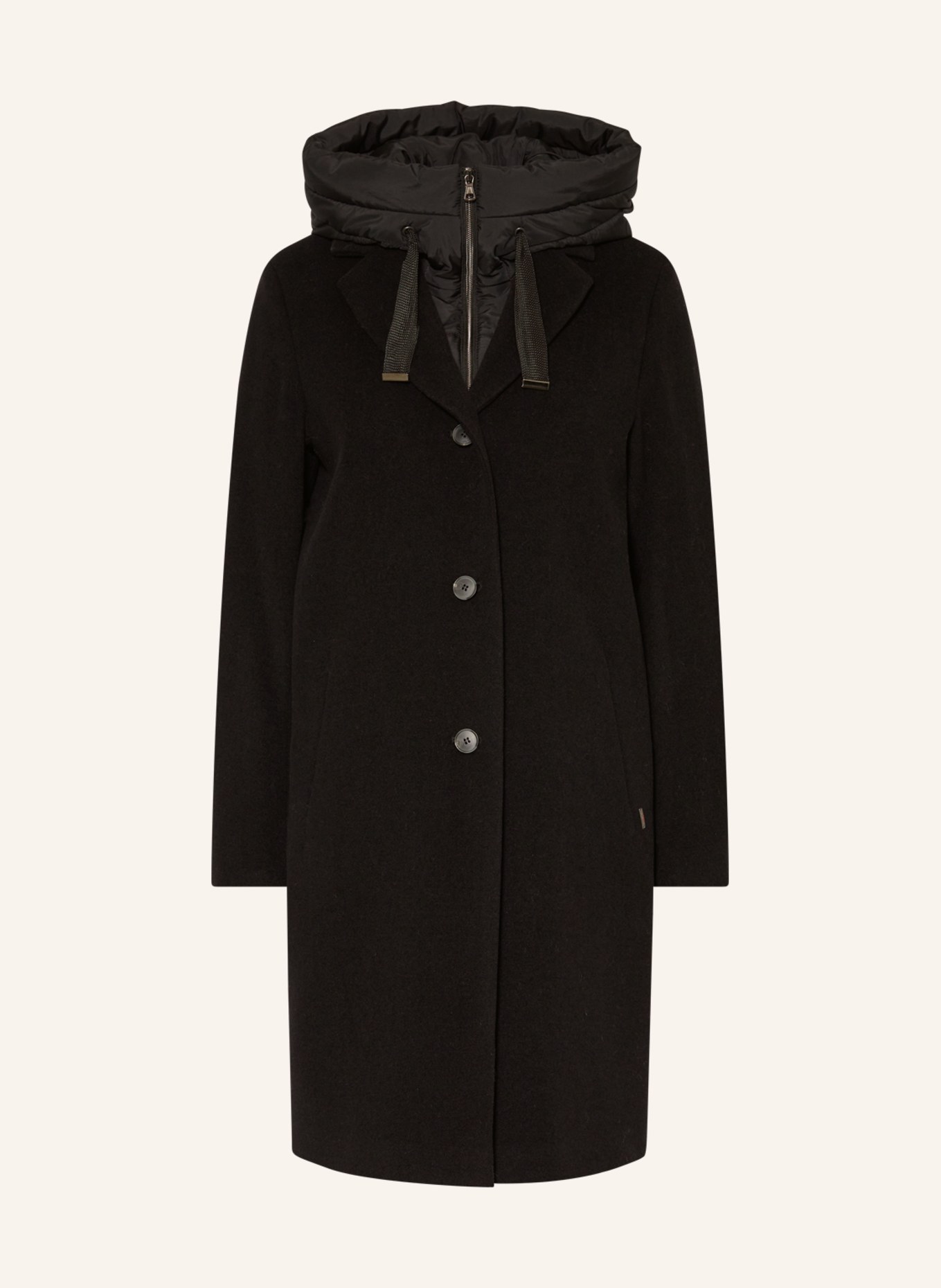CINQUE Coat CIMIRACLE with detachable trim, Color: BLACK (Image 1)