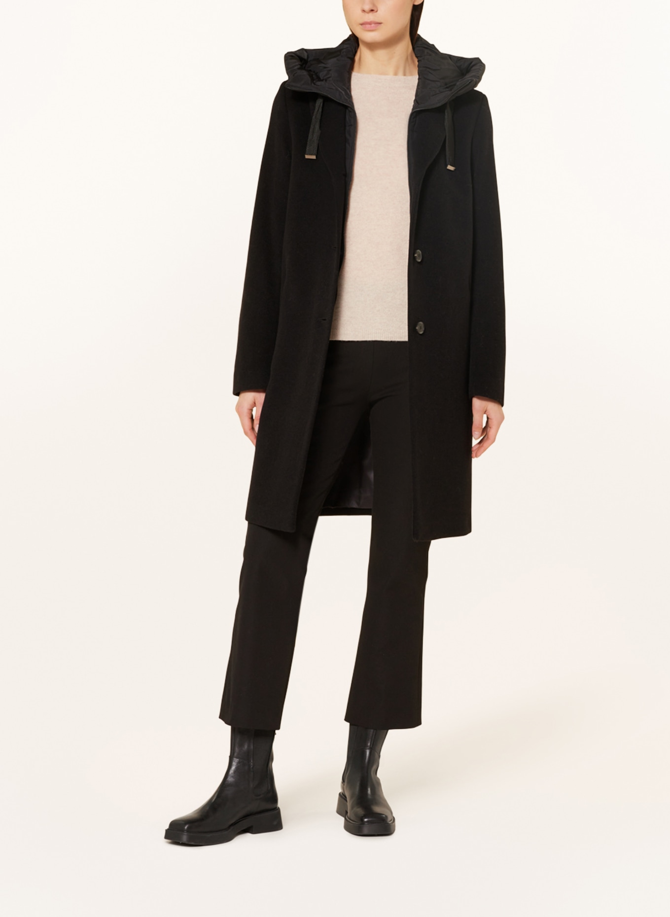 CINQUE Coat CIMIRACLE with detachable trim, Color: BLACK (Image 2)