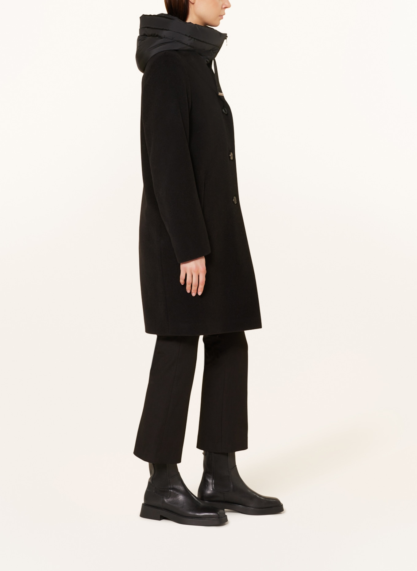 CINQUE Coat CIMIRACLE with detachable trim, Color: BLACK (Image 4)