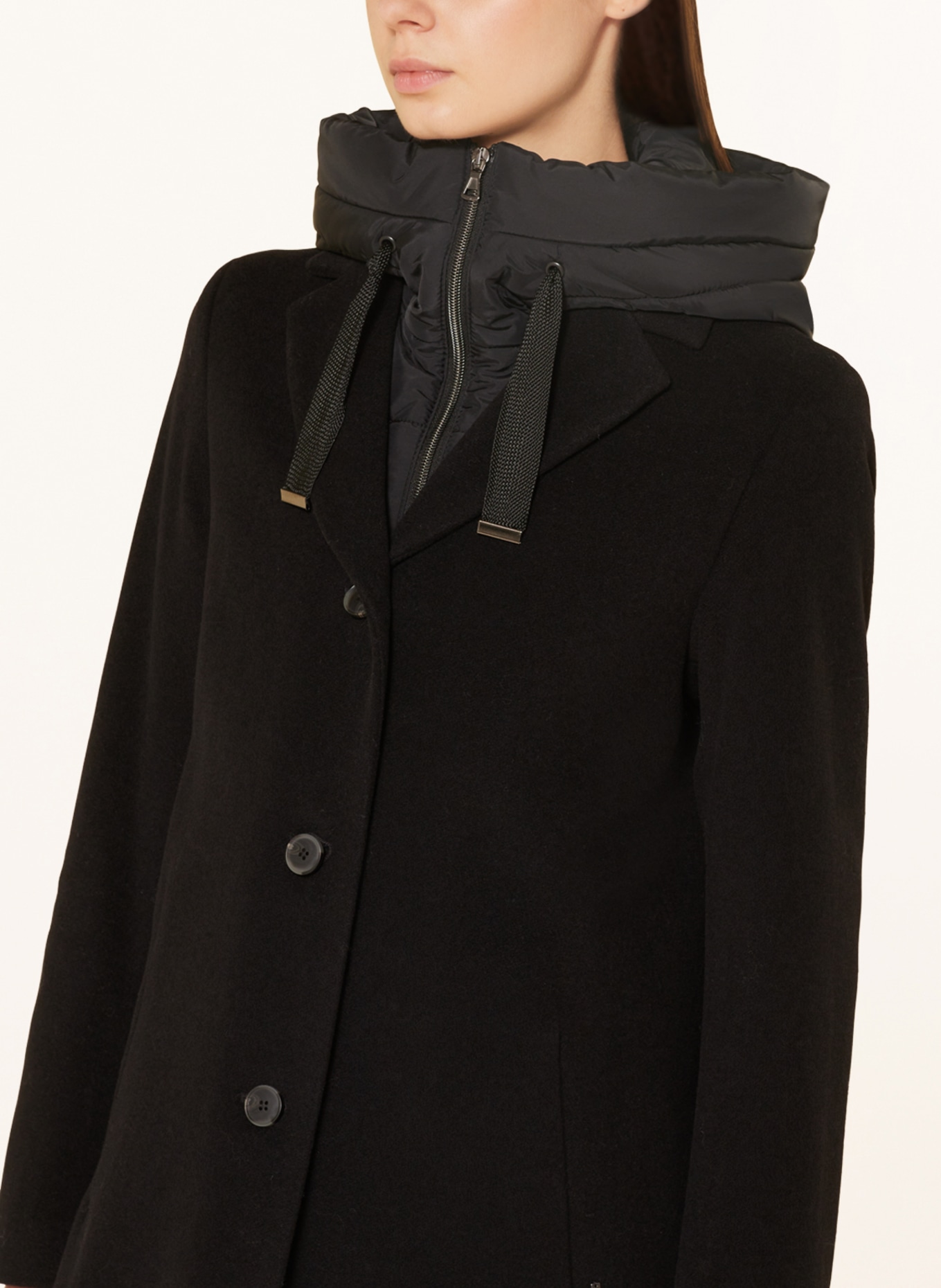 CINQUE Coat CIMIRACLE with detachable trim, Color: BLACK (Image 5)