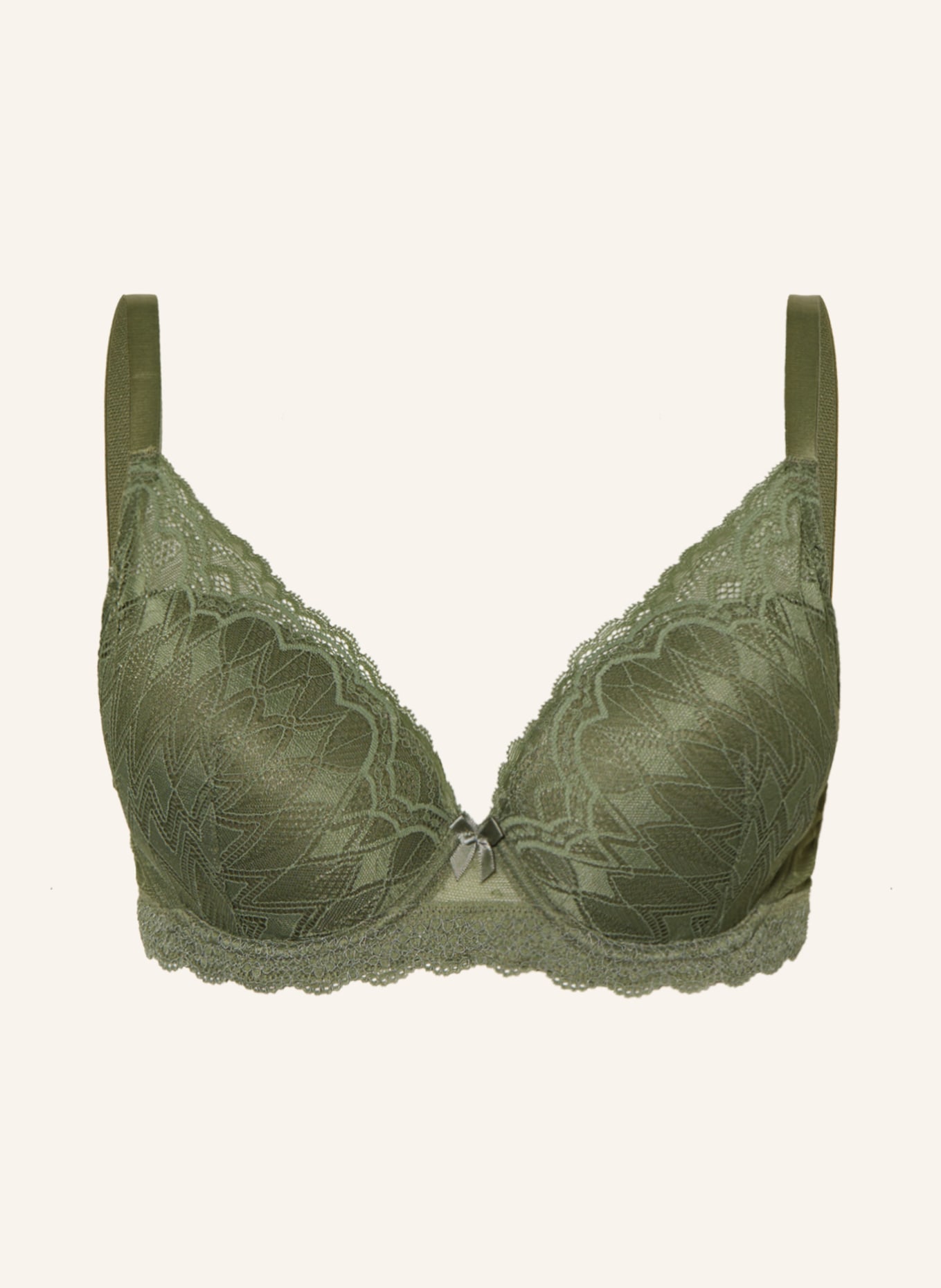 Lace push-up bra - Dark khaki green - Ladies