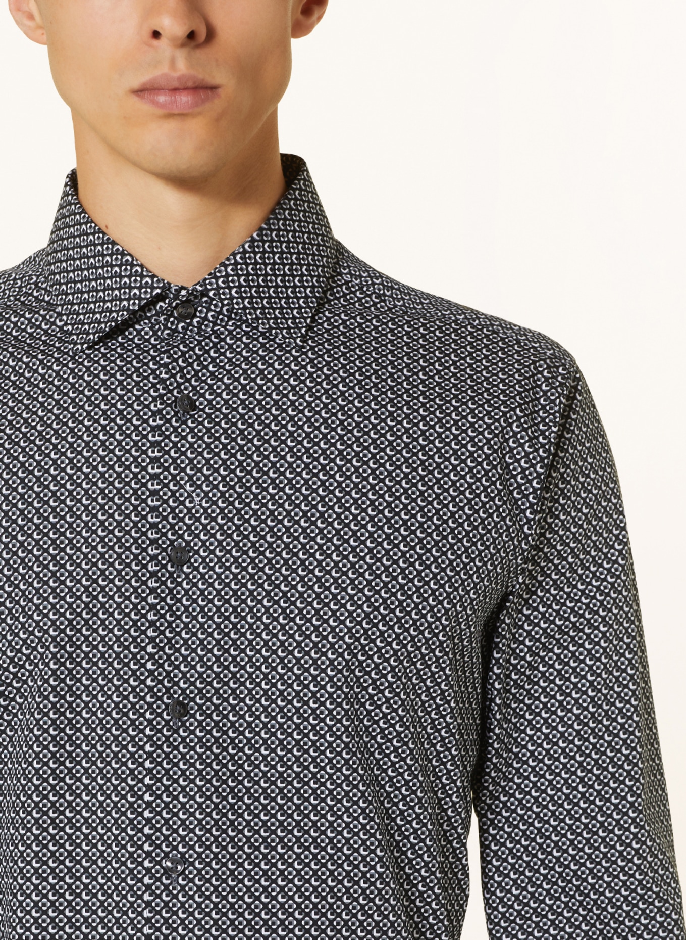seidensticker Shirt shaped fit, Color: BLACK/ WHITE/ GRAY (Image 4)