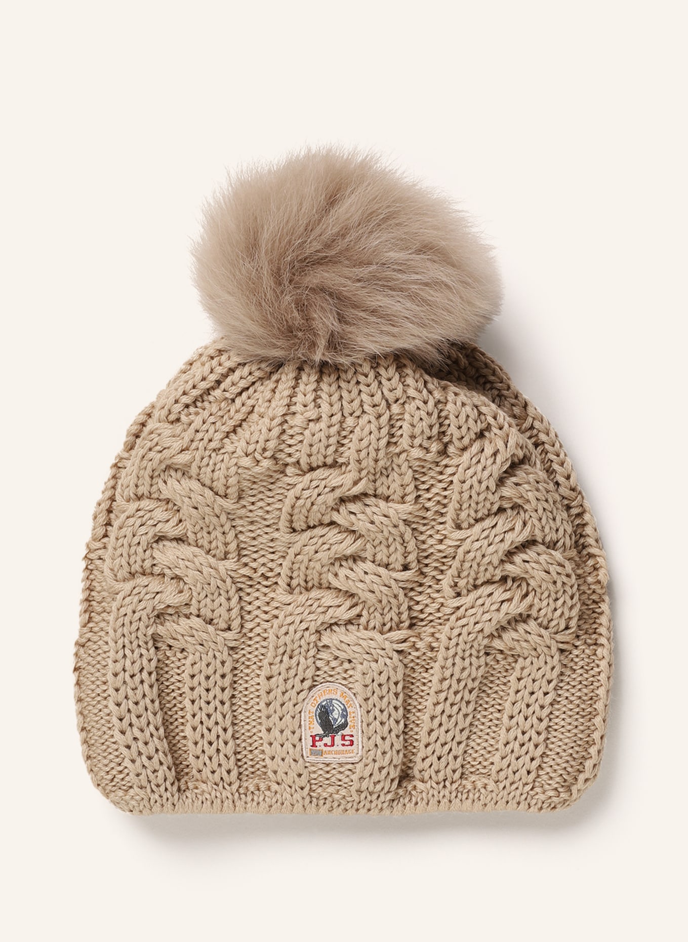 PARAJUMPERS Beanie CABLE HAT, Color: LIGHT BROWN (Image 1)
