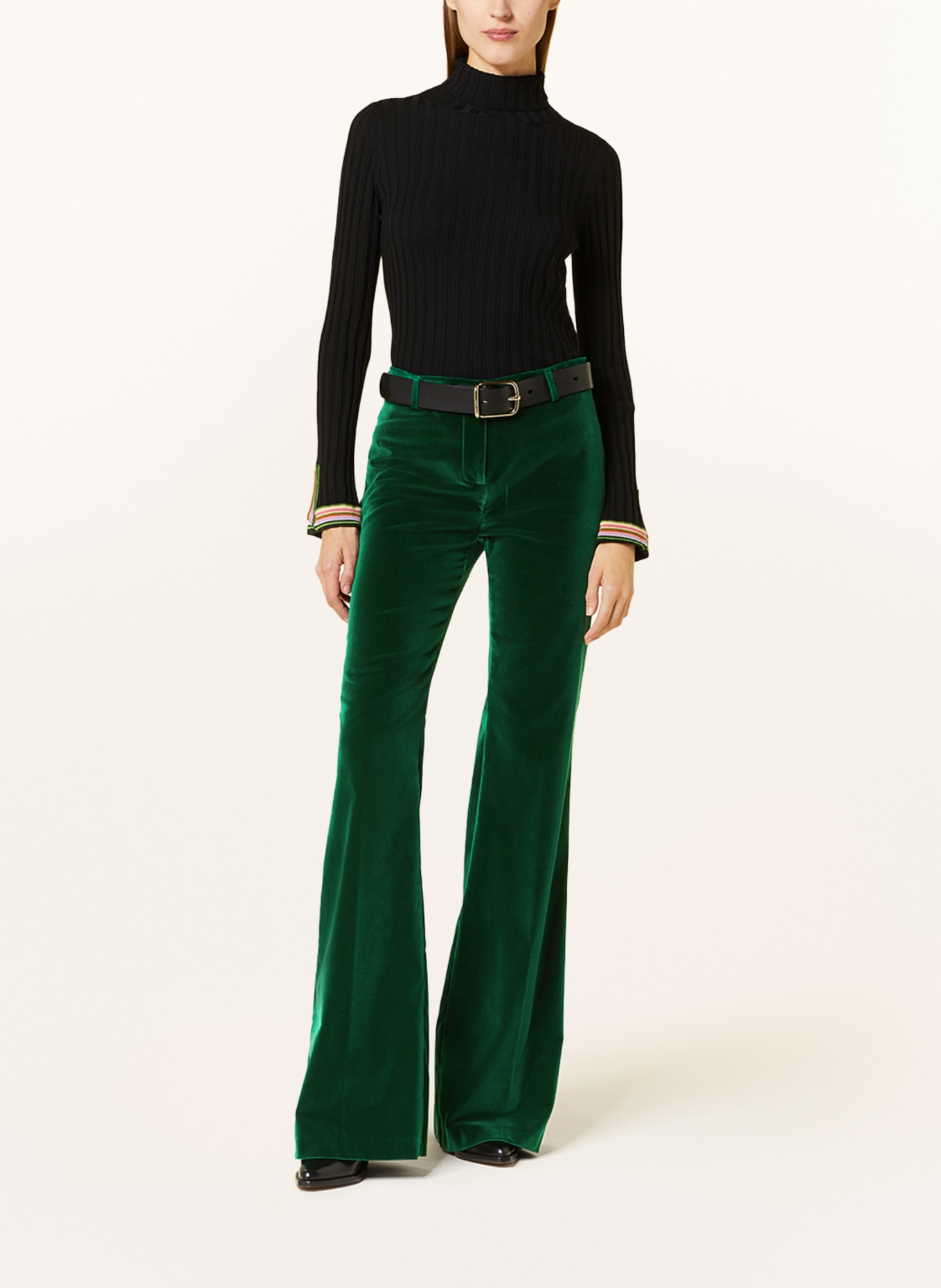 ETRO Velvet pants, Color: GREEN (Image 2)