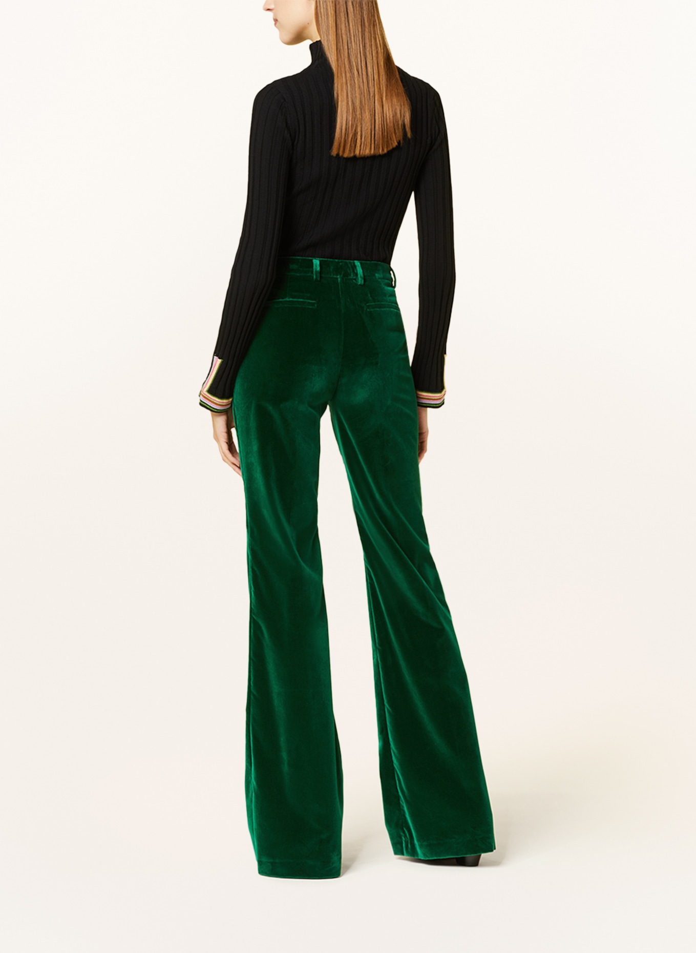 ETRO Velvet pants, Color: GREEN (Image 3)