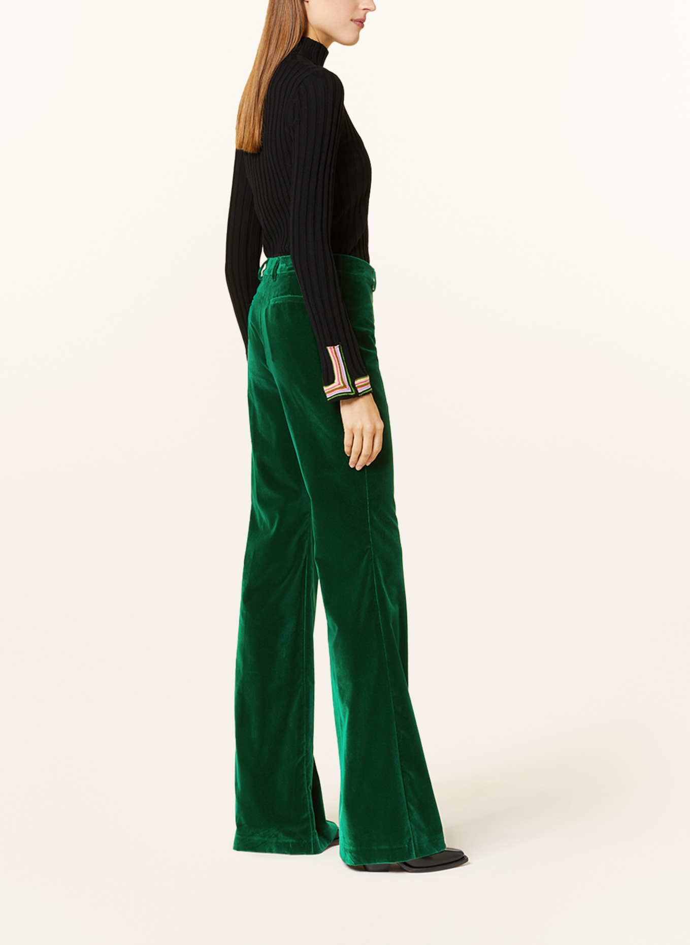 ETRO Velvet pants, Color: GREEN (Image 4)